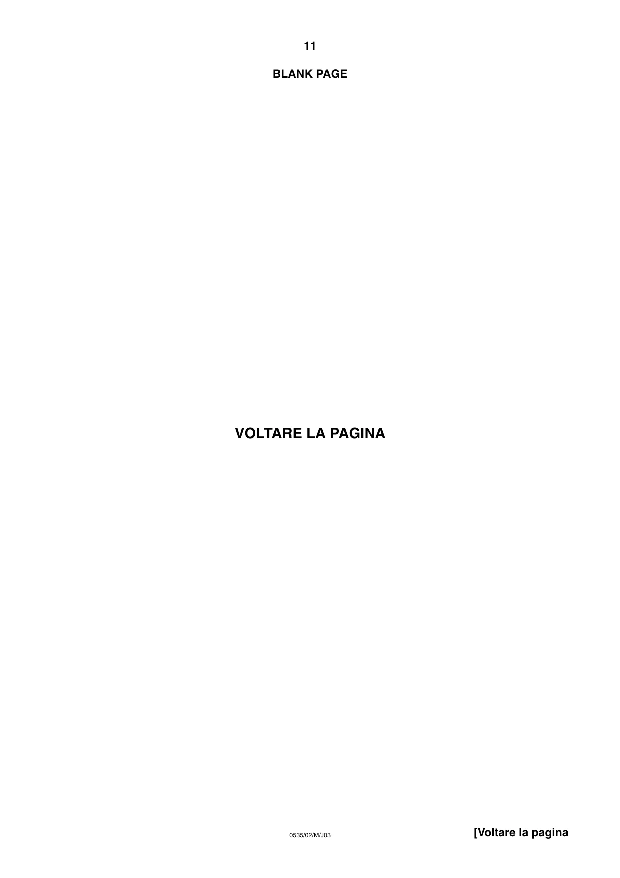 Cambridge IGCSE Italian - Foreign Language 0535 2003 May/June Paper 2 · Variant 1 question paper, page 11 of 16