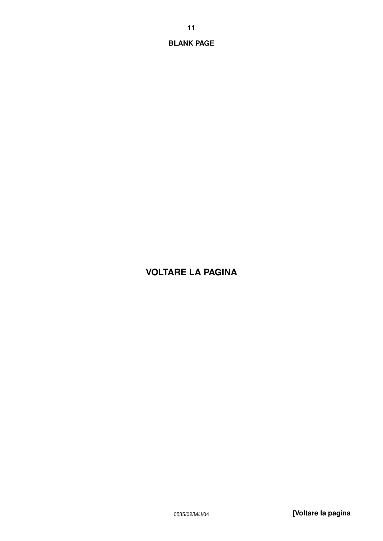 Cambridge IGCSE Italian - Foreign Language 0535 2004 May/June Paper 2 · Variant 1 question paper, page 11 of 16