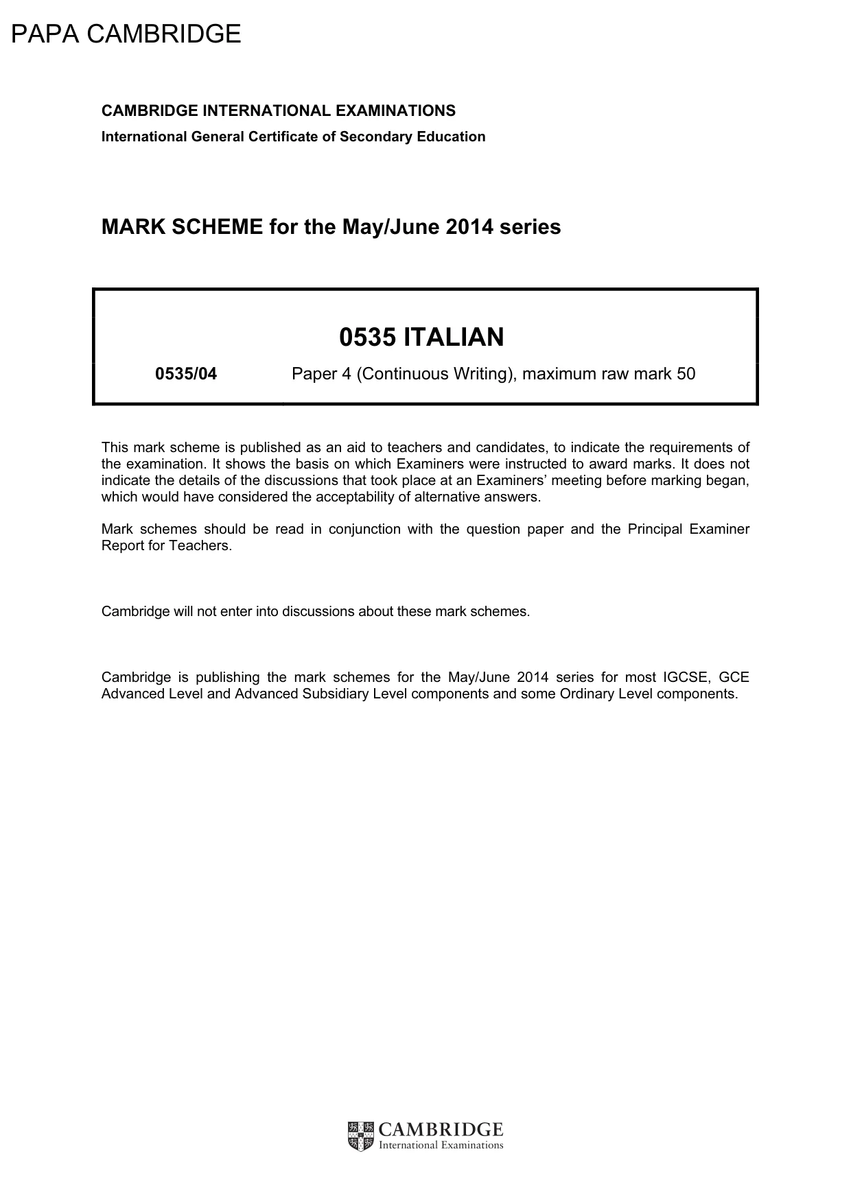 Mark scheme, page 1 of 23