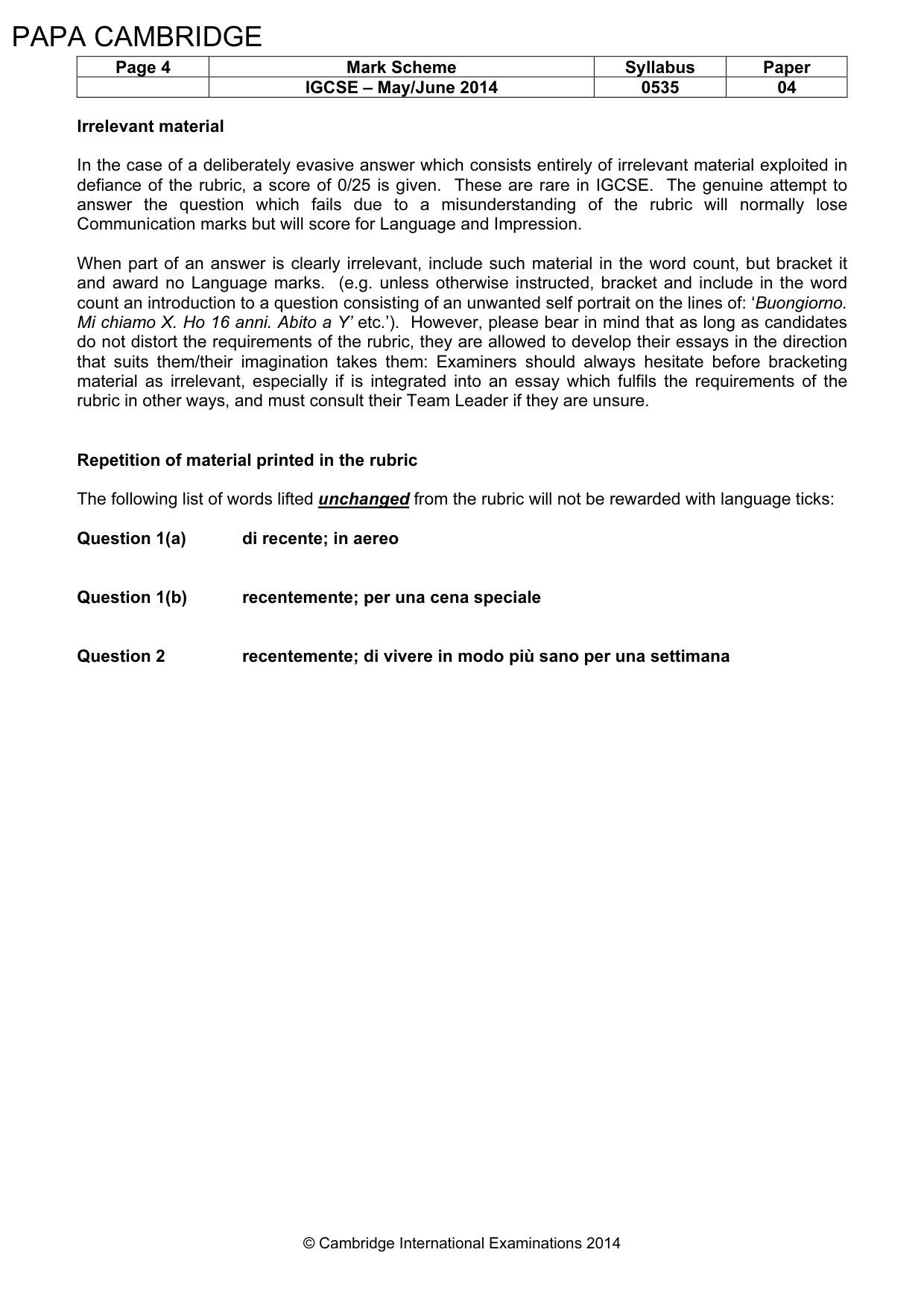 Mark scheme, page 4 of 23