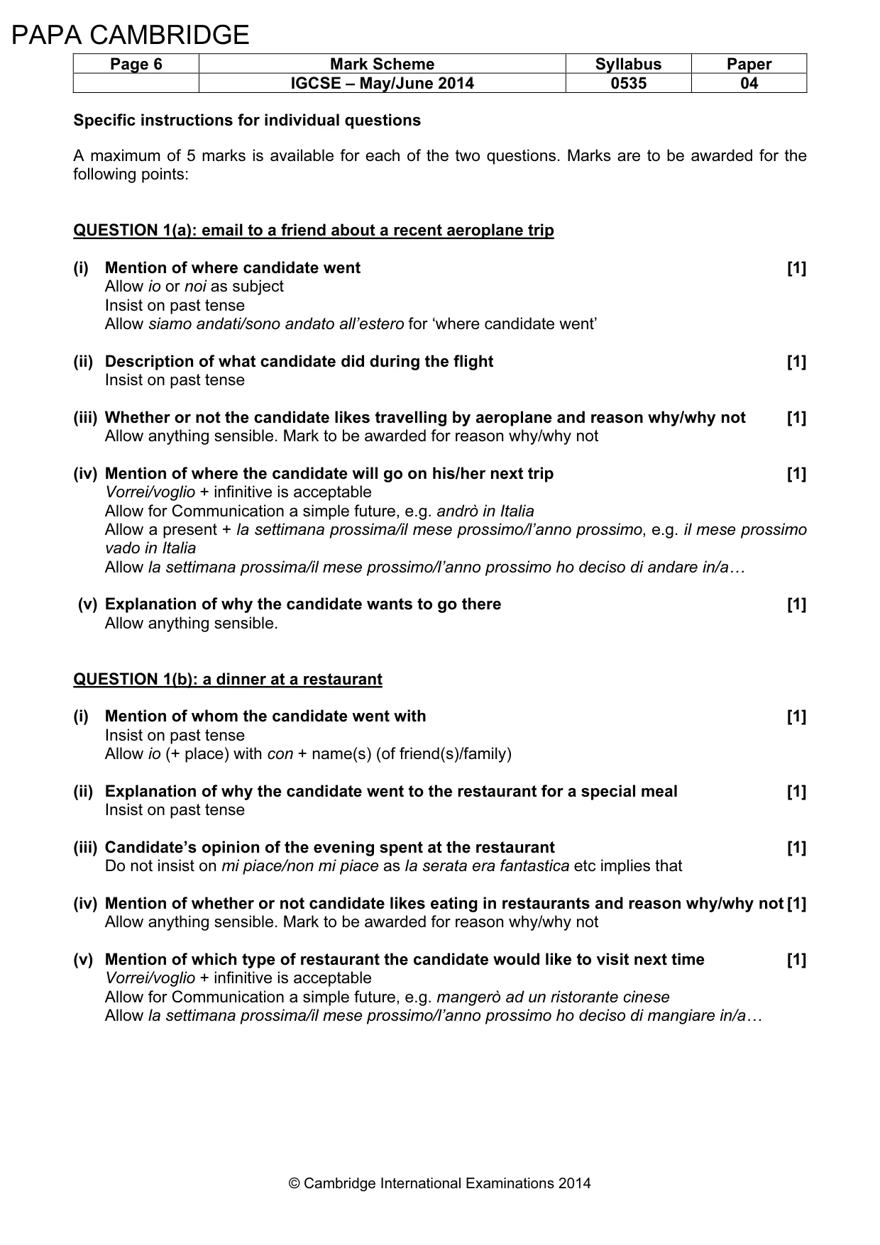 Mark scheme, page 6 of 23