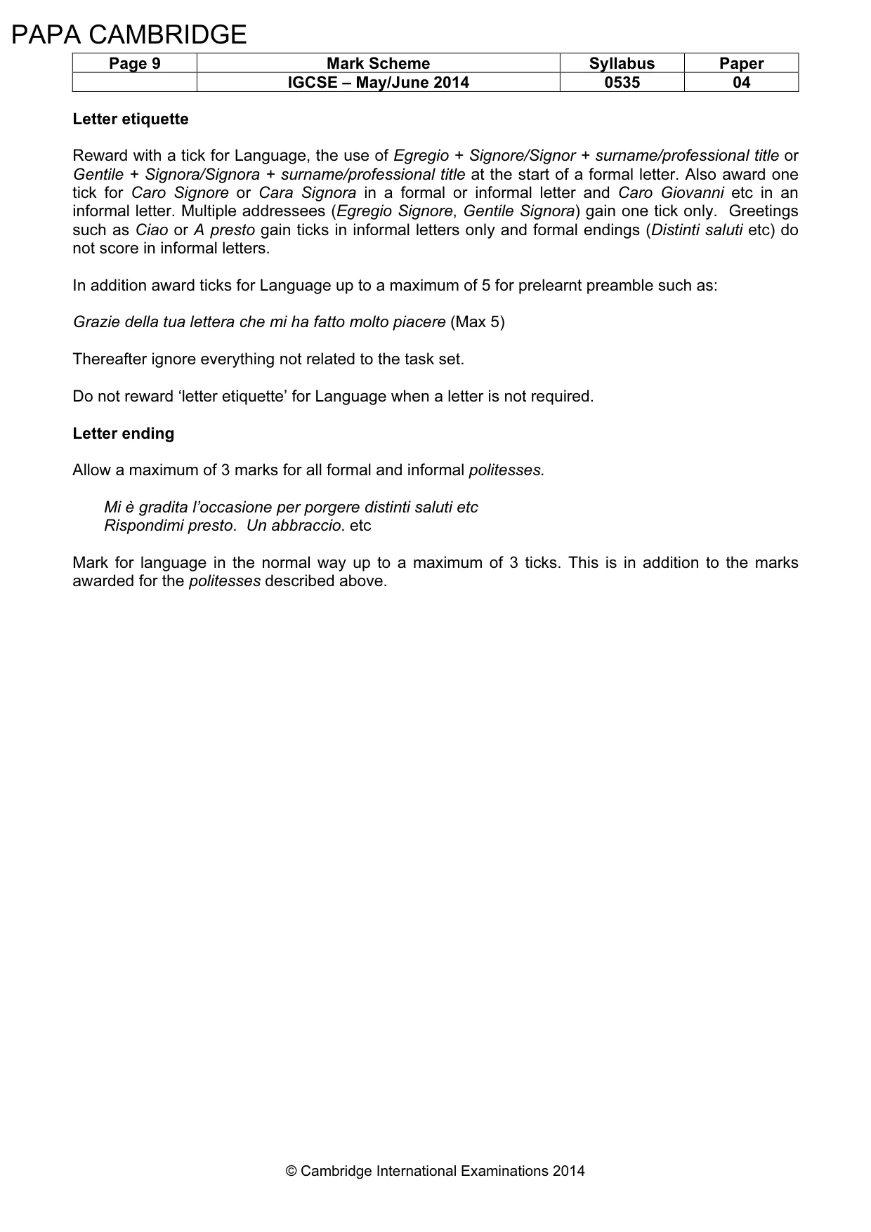 Mark scheme, page 9 of 23