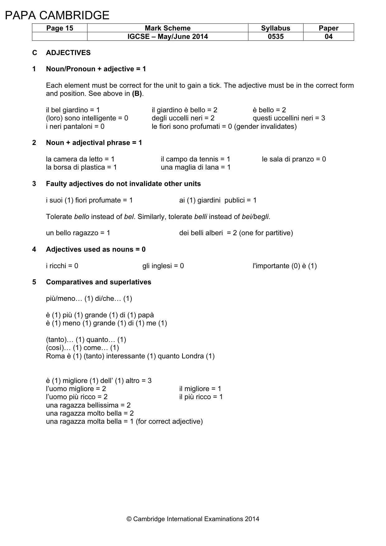 Mark scheme, page 15 of 23