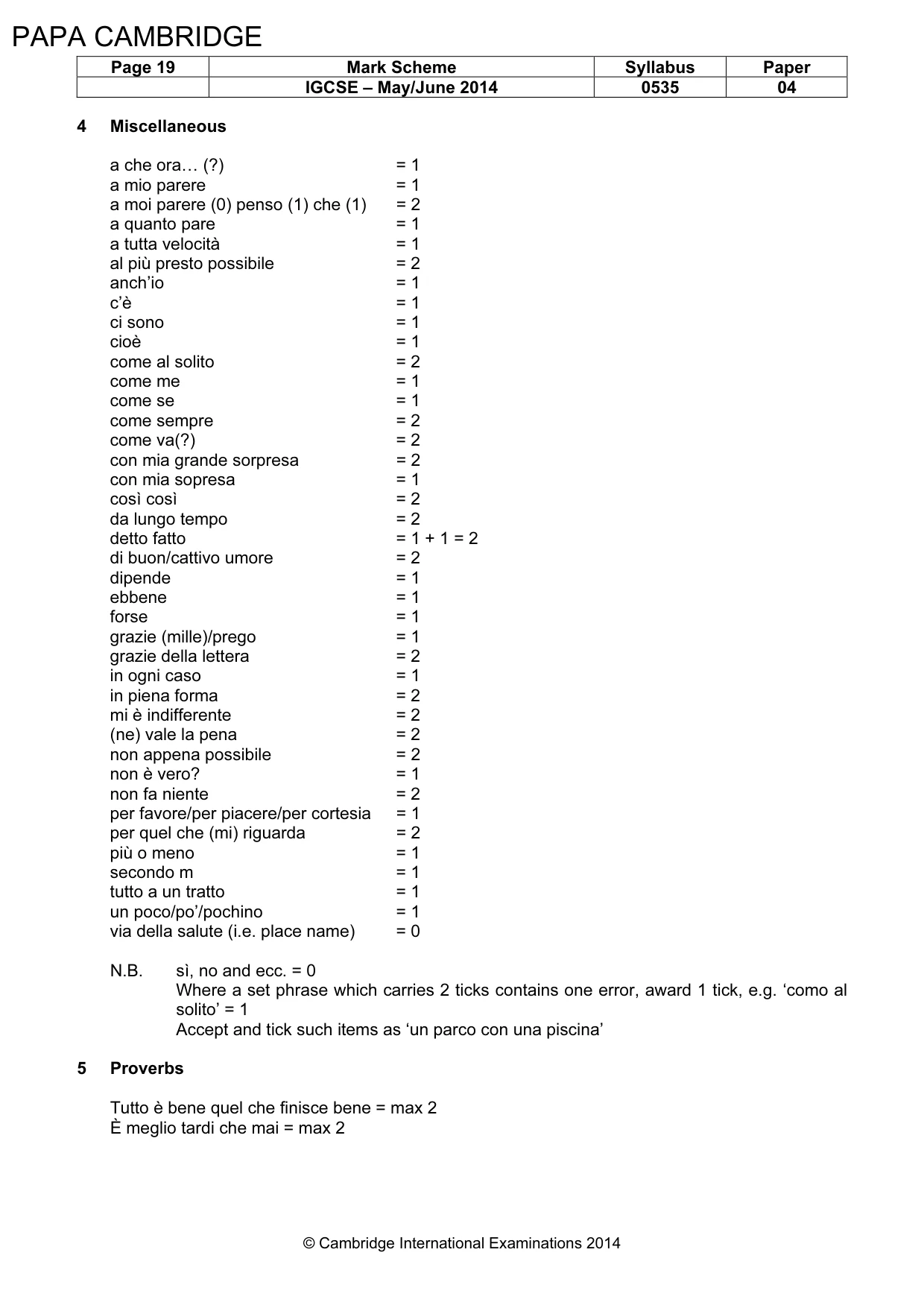 Mark scheme, page 19 of 23