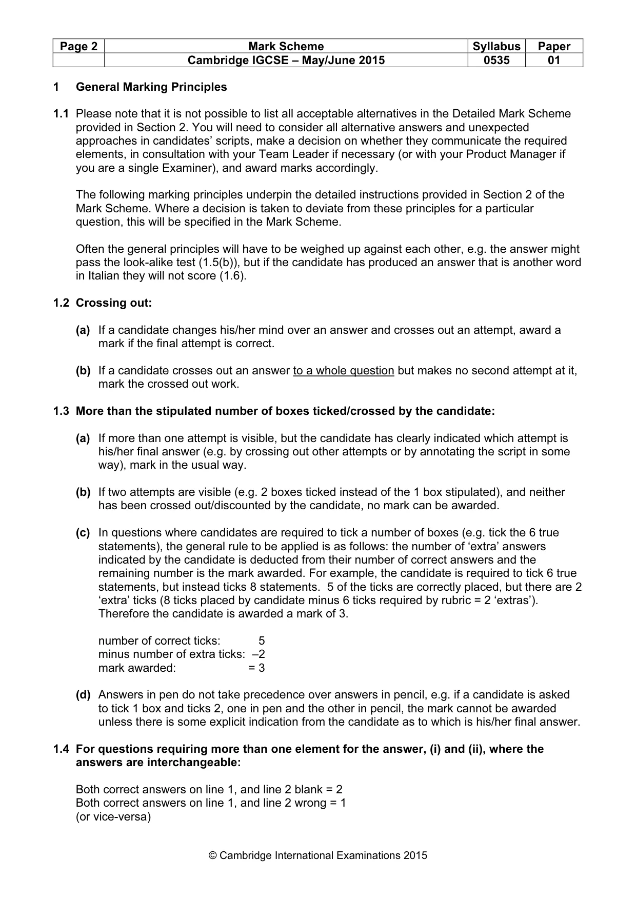 Mark scheme, page 2 of 8