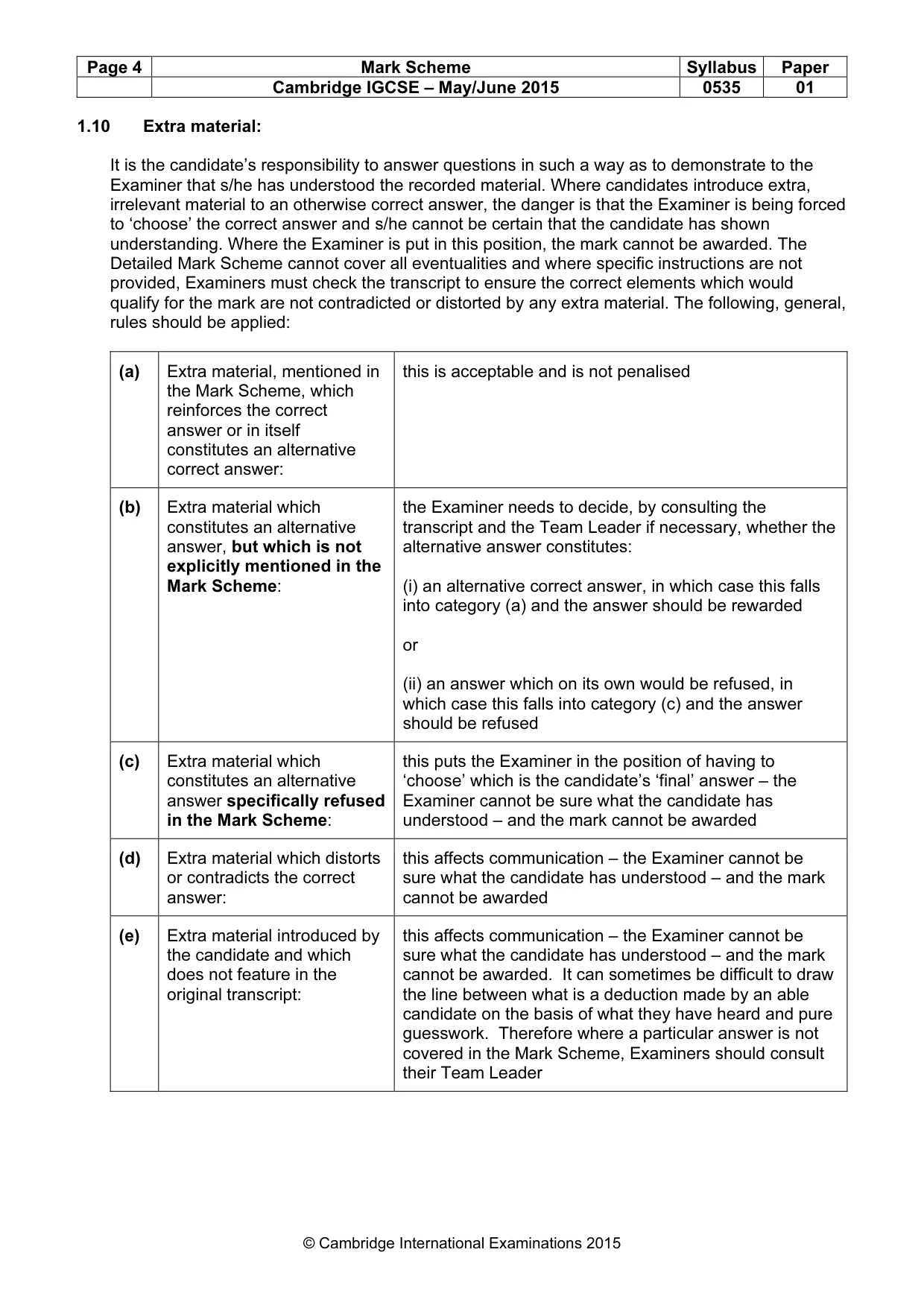 Mark scheme, page 4 of 8