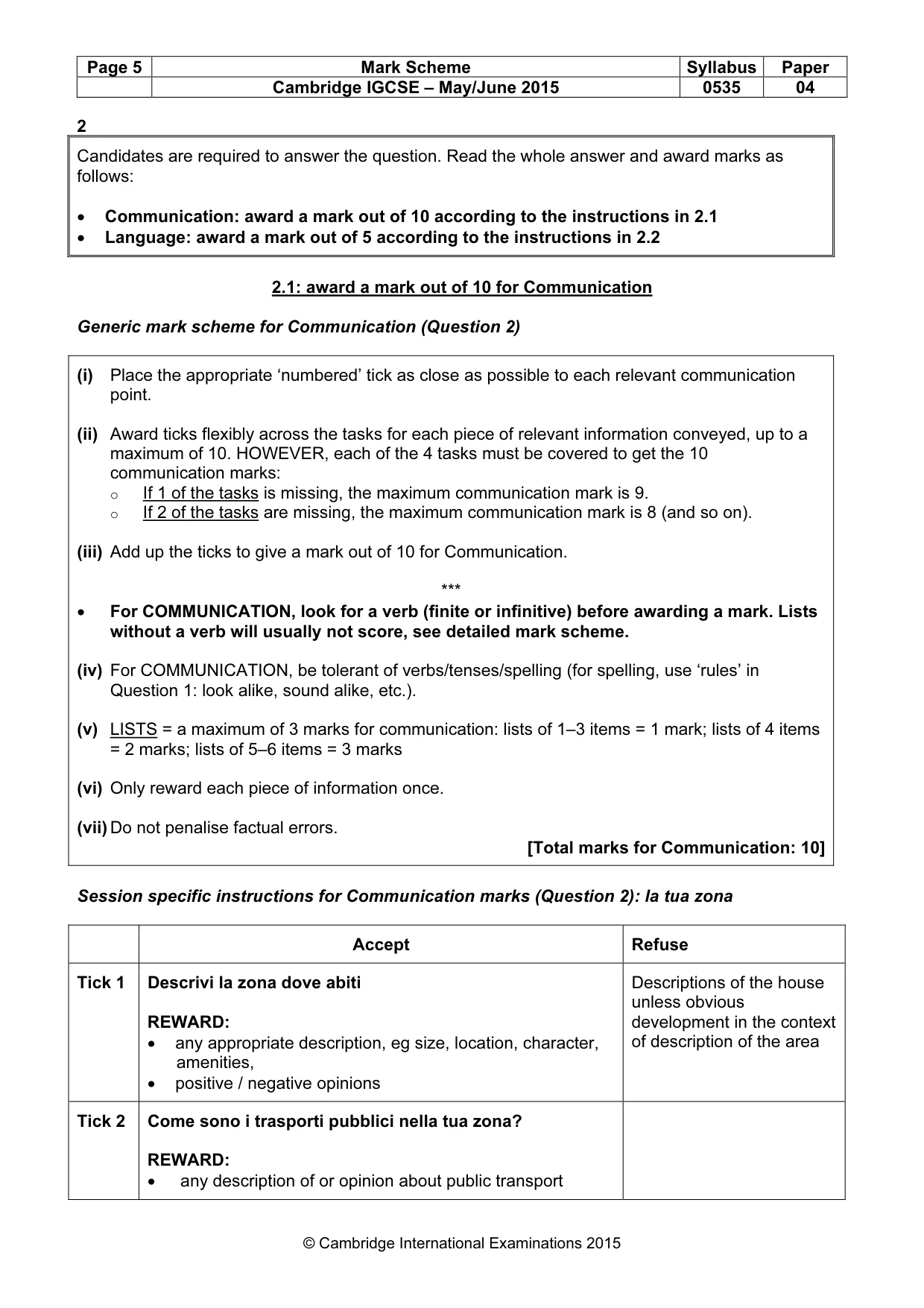 Mark scheme, page 5 of 18