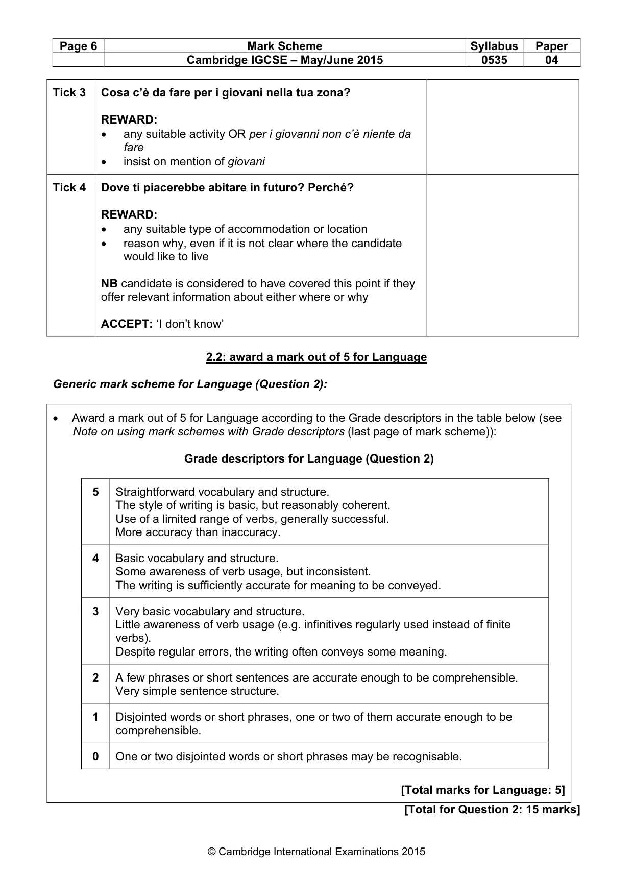 Mark scheme, page 6 of 18