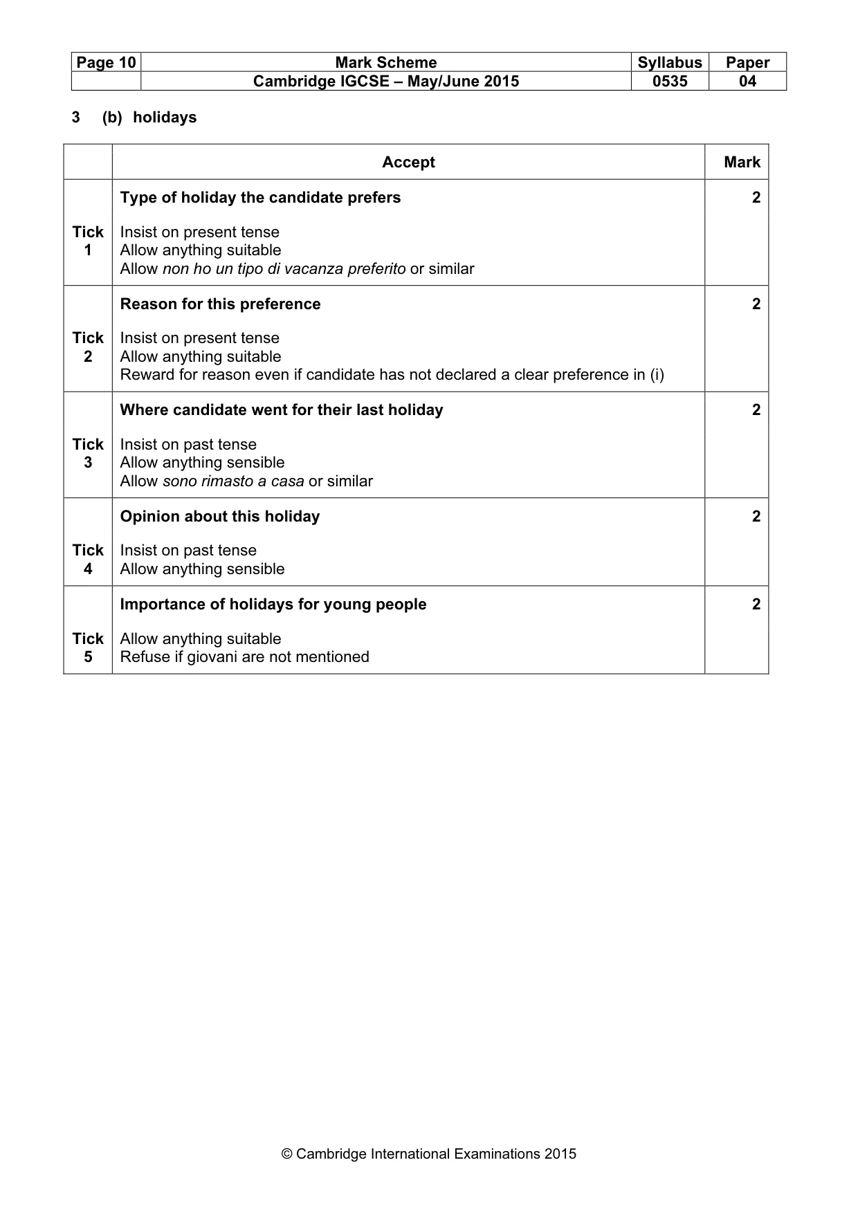 Mark scheme, page 10 of 18
