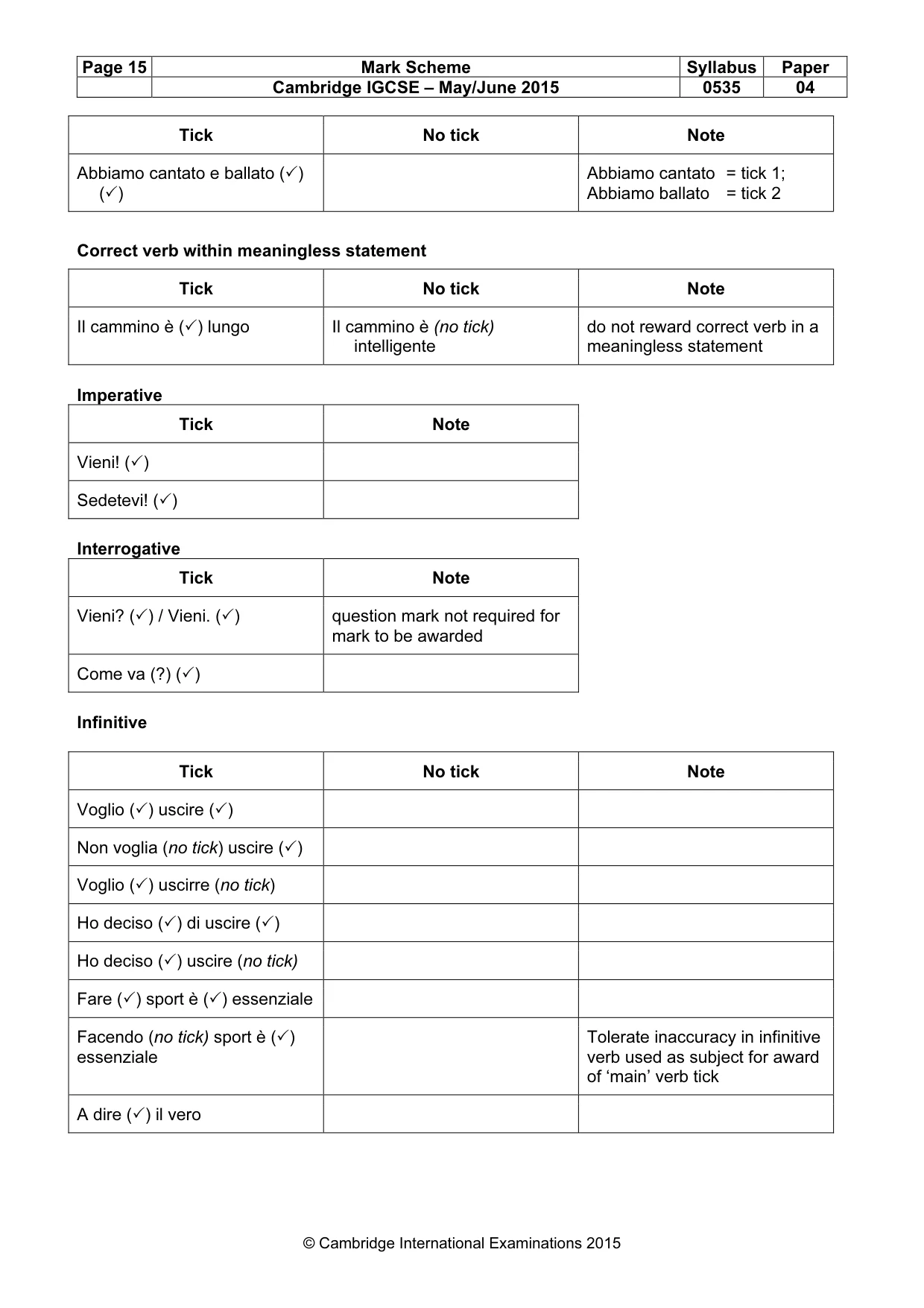 Mark scheme, page 15 of 18