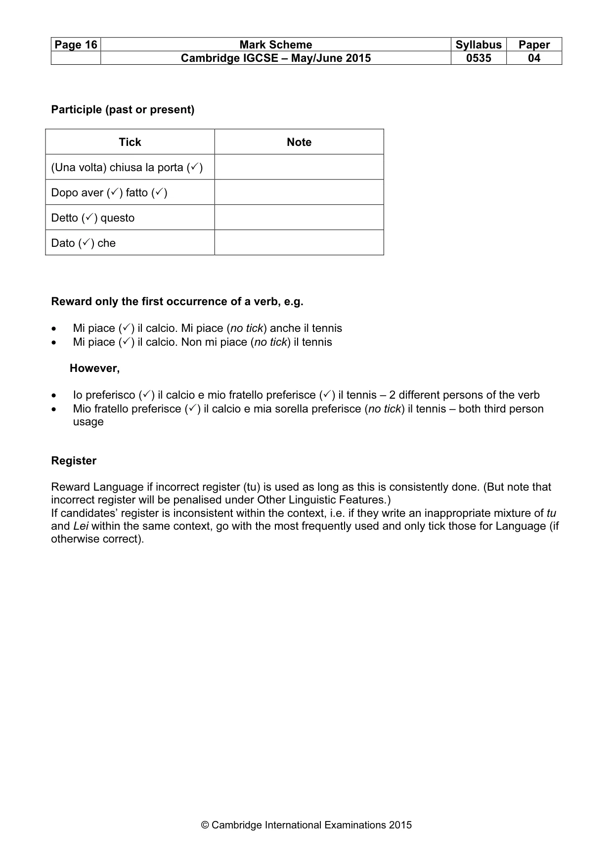 Mark scheme, page 16 of 18