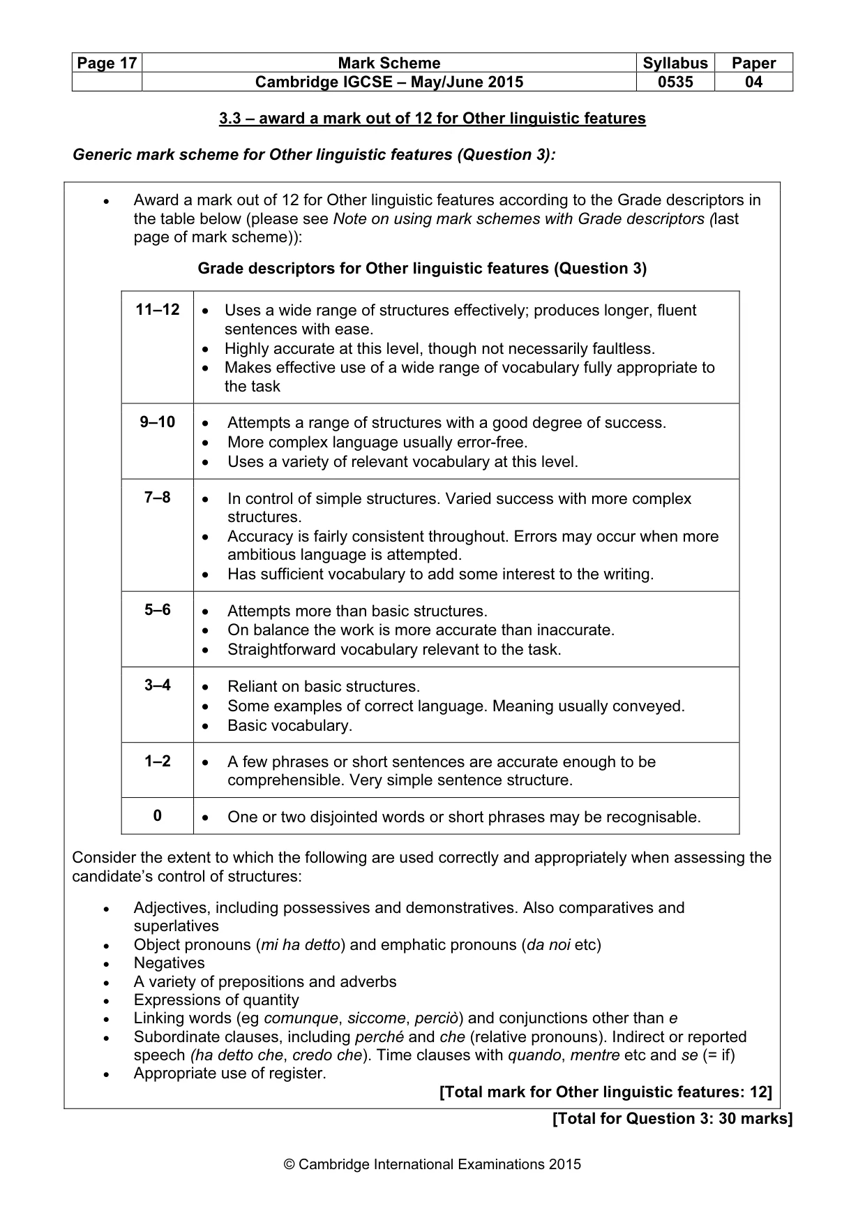 Mark scheme, page 17 of 18