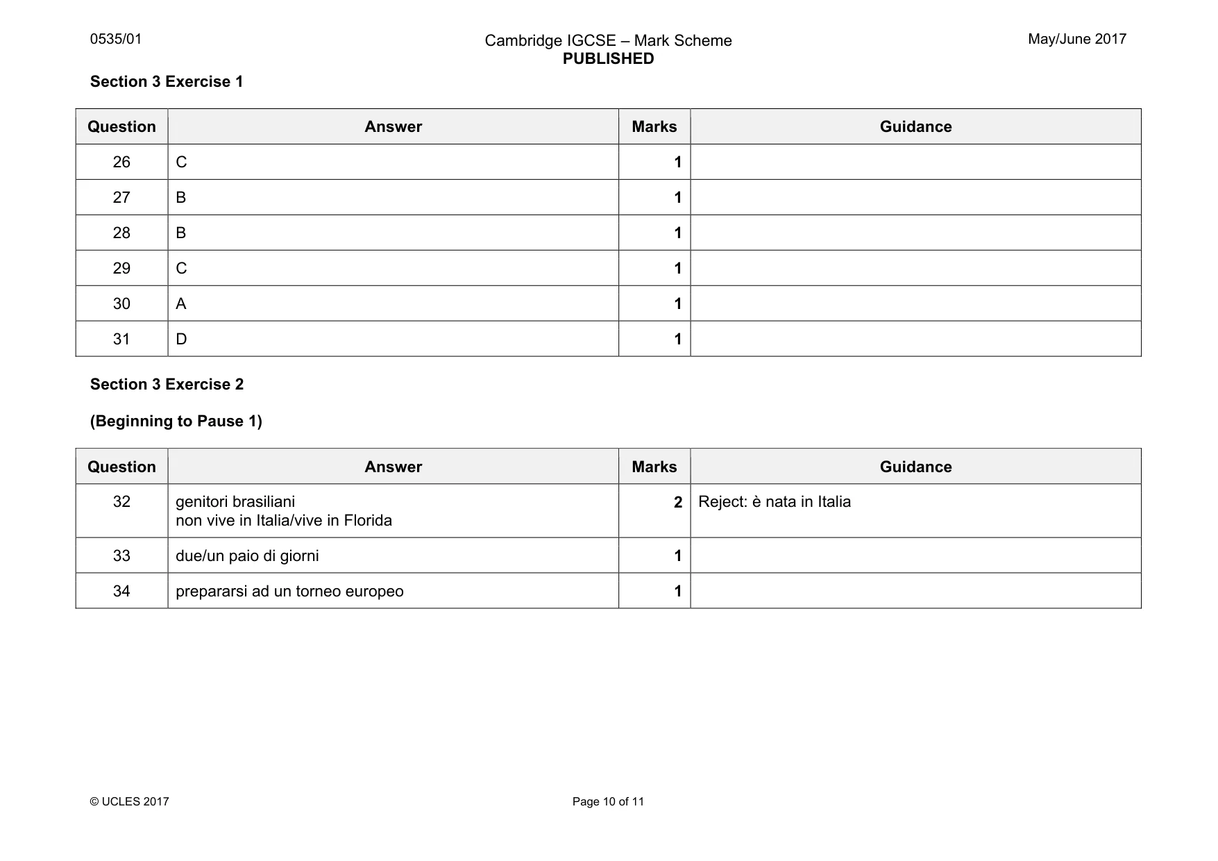 Mark scheme, page 10 of 11