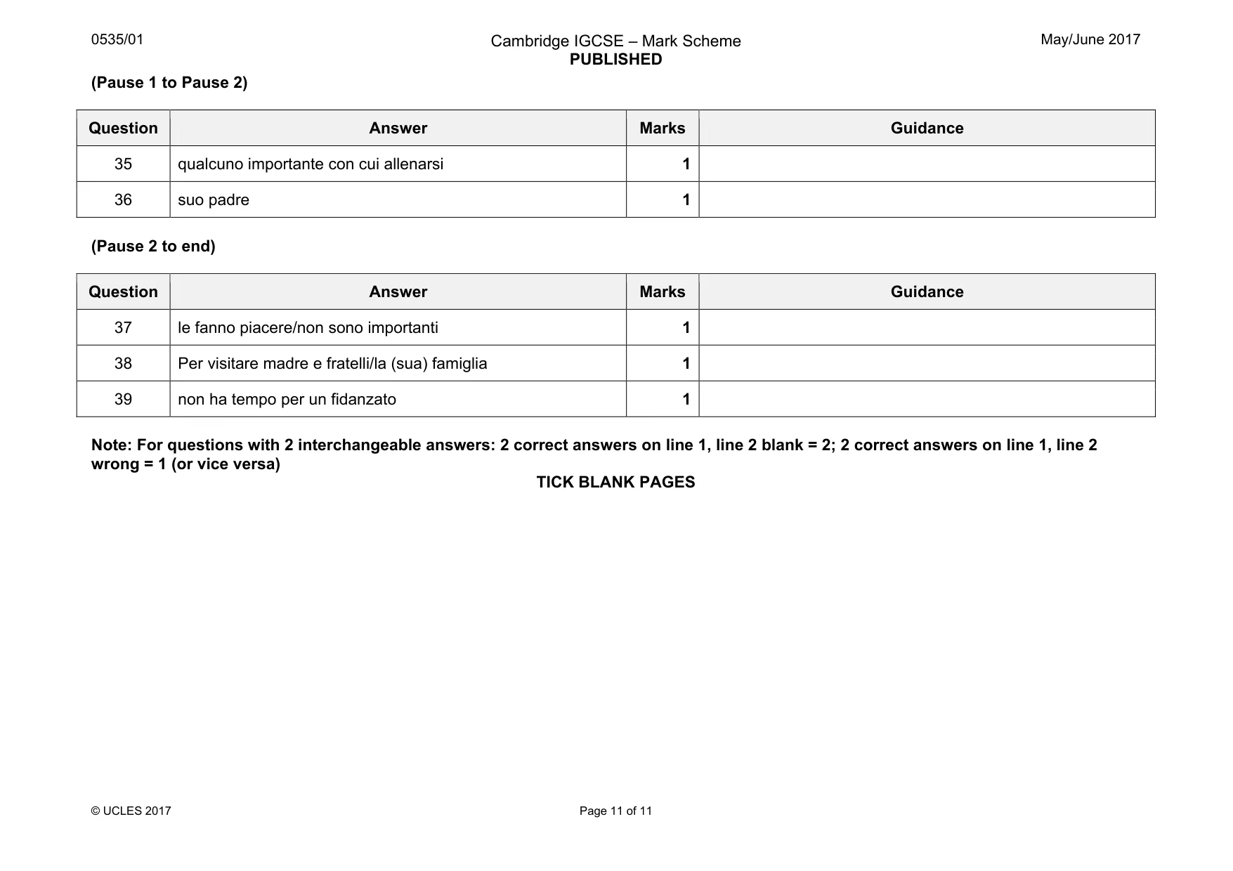 Mark scheme, page 11 of 11