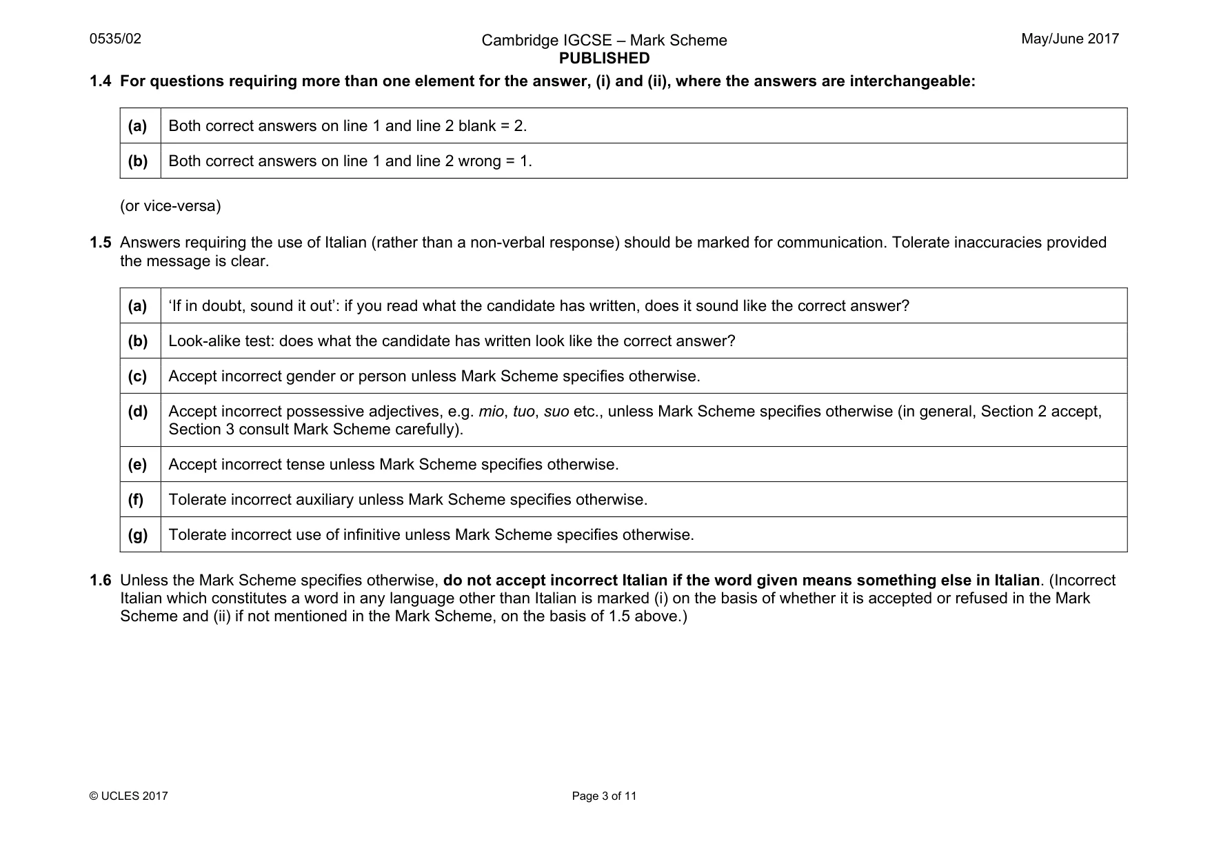 Mark scheme, page 3 of 11