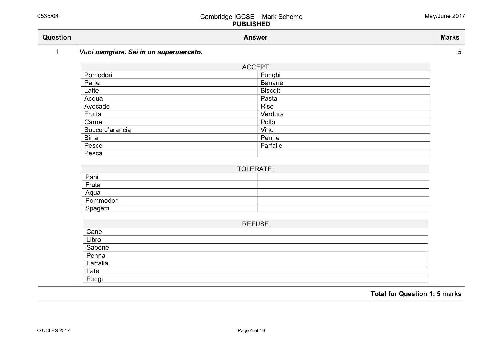 Mark scheme, page 4 of 19