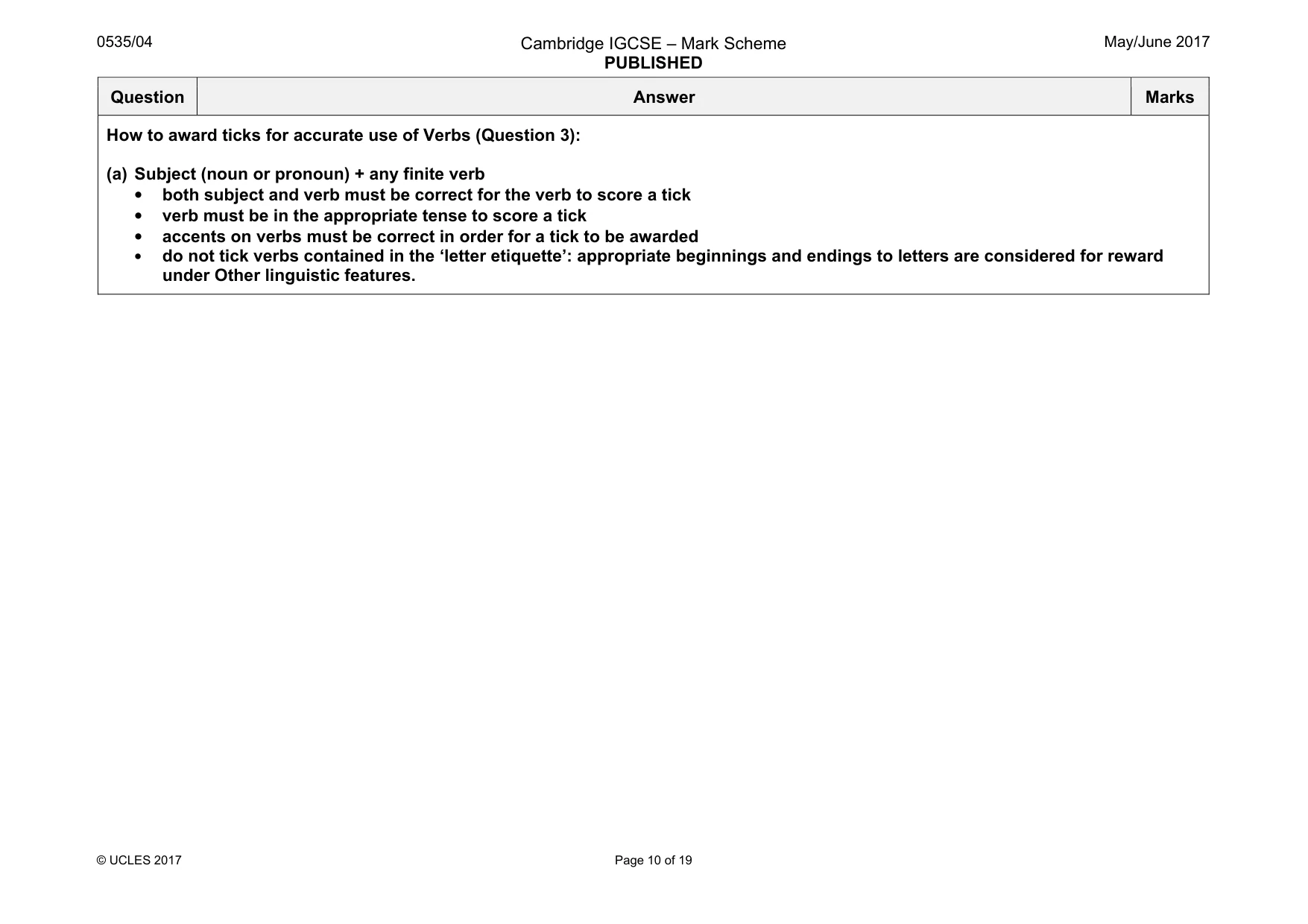 Mark scheme, page 10 of 19