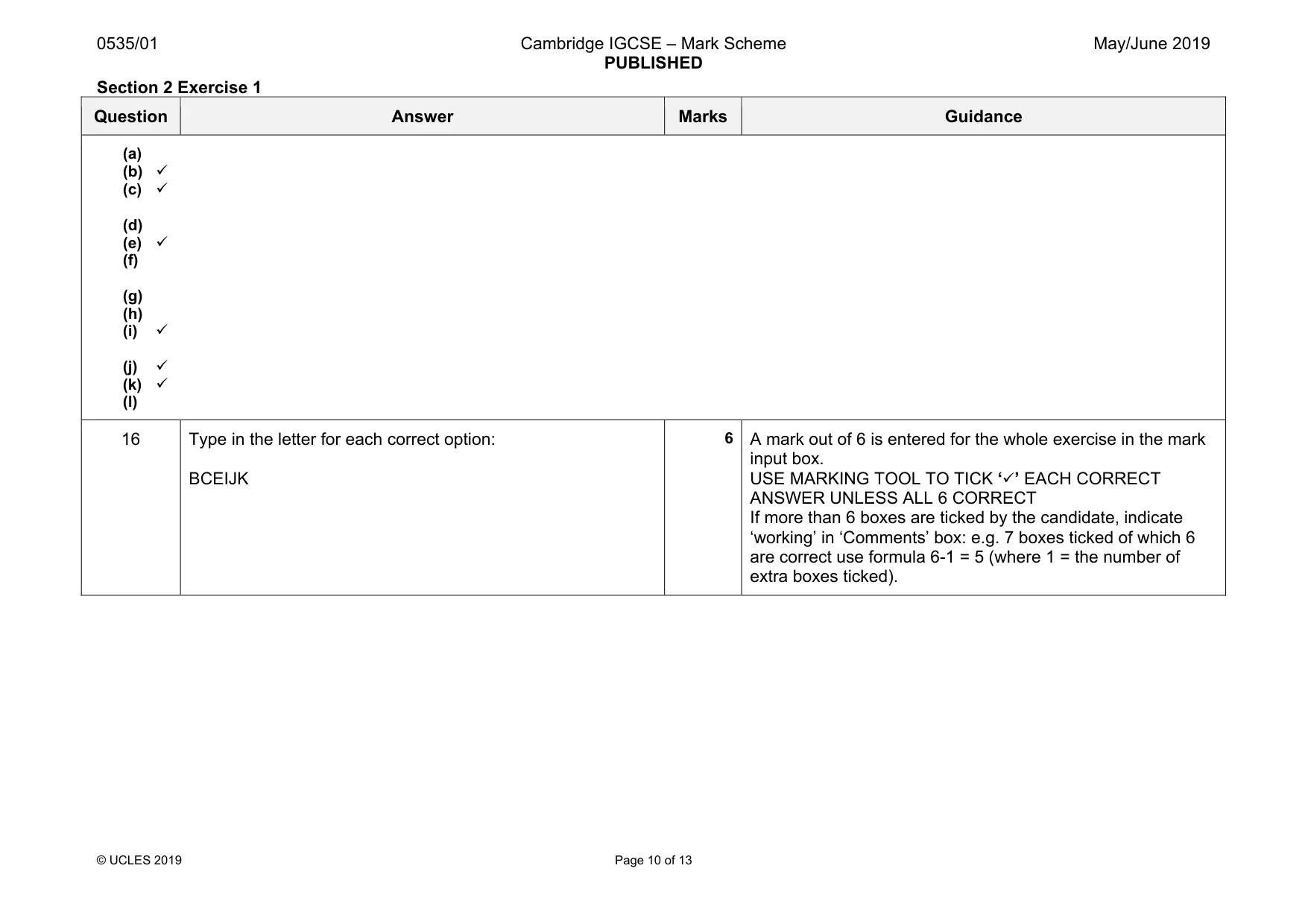 Mark scheme, page 10 of 13