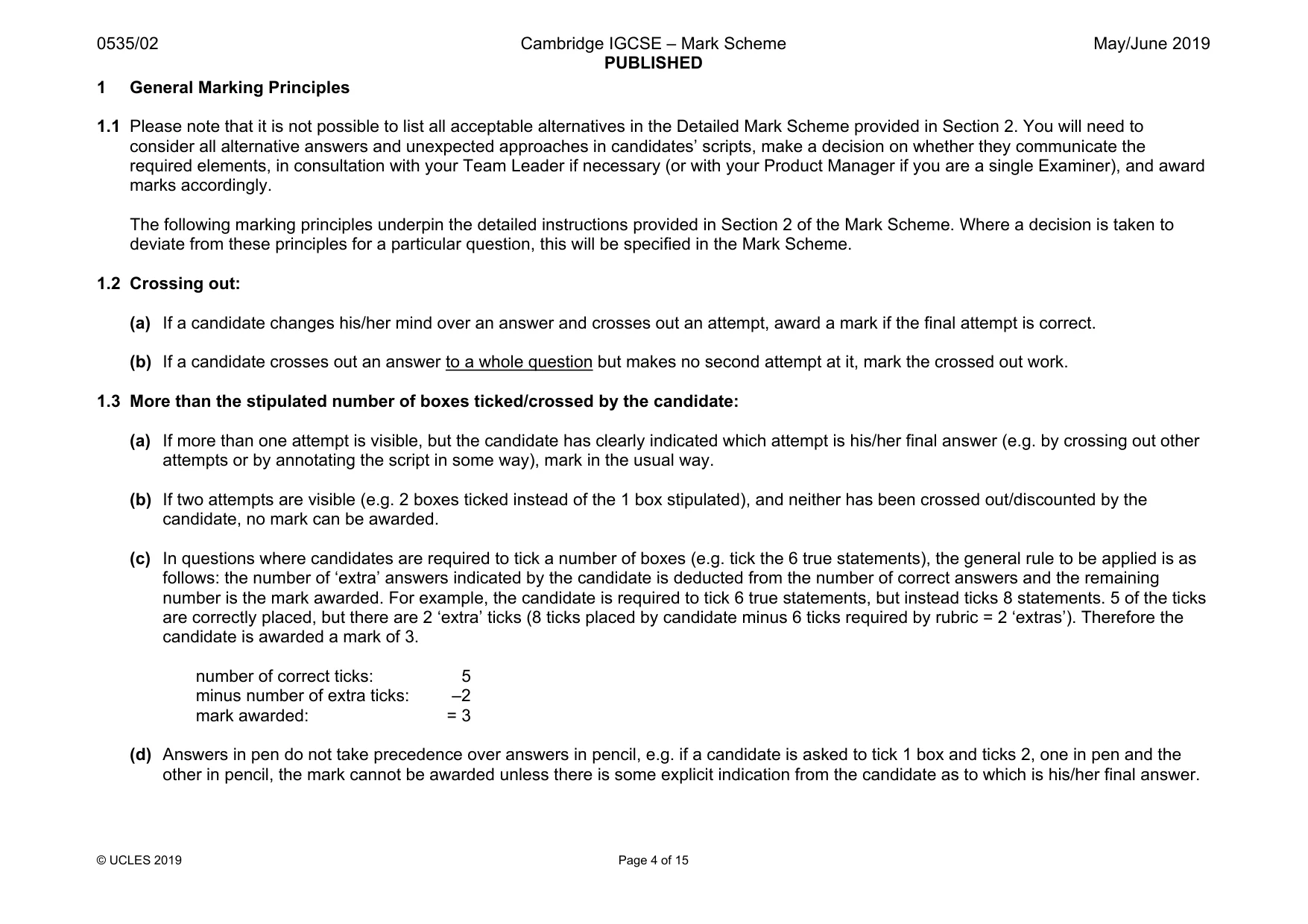 Mark scheme, page 4 of 15