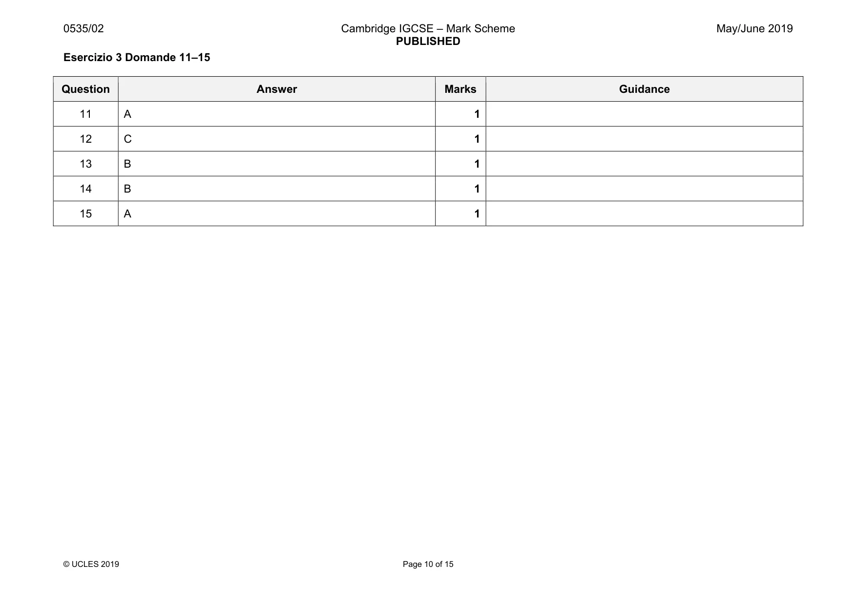 Mark scheme, page 10 of 15