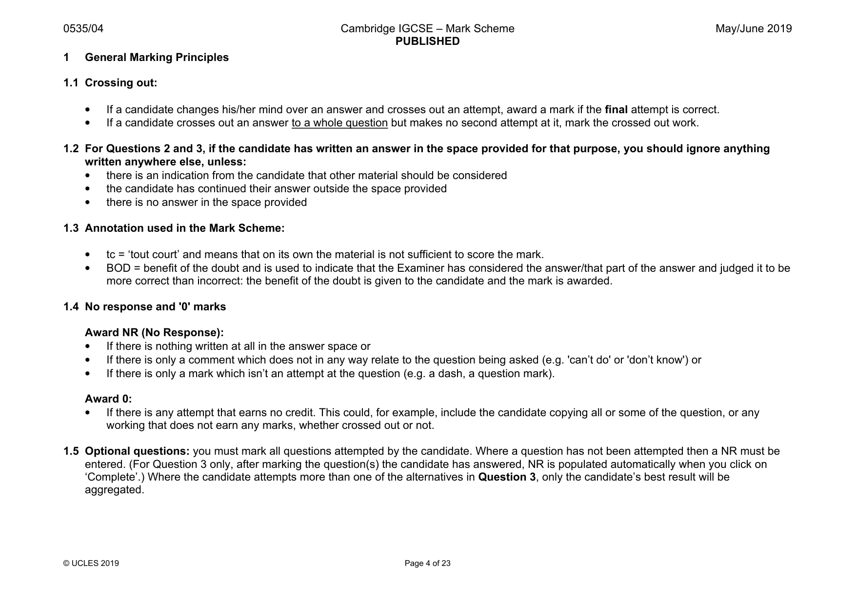 Mark scheme, page 4 of 23