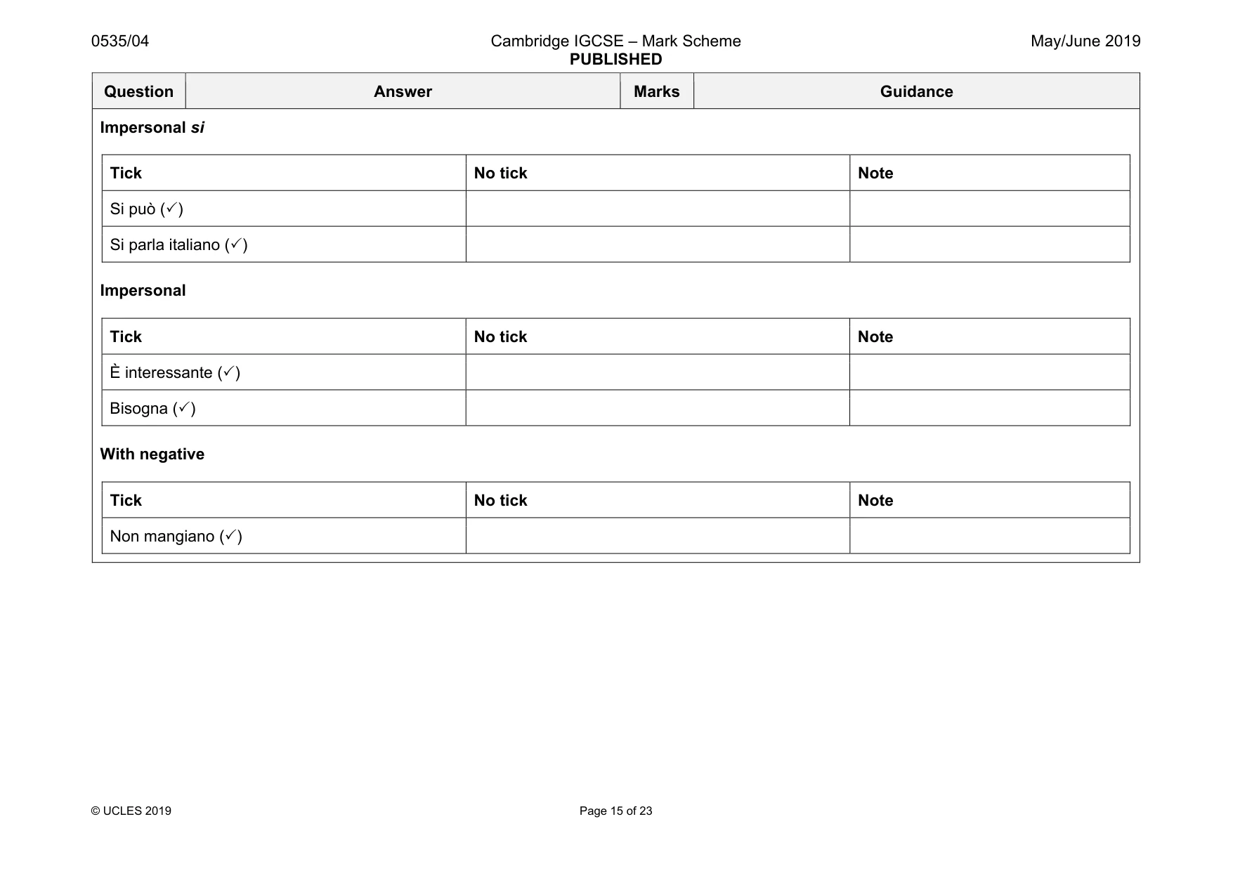 Mark scheme, page 15 of 23