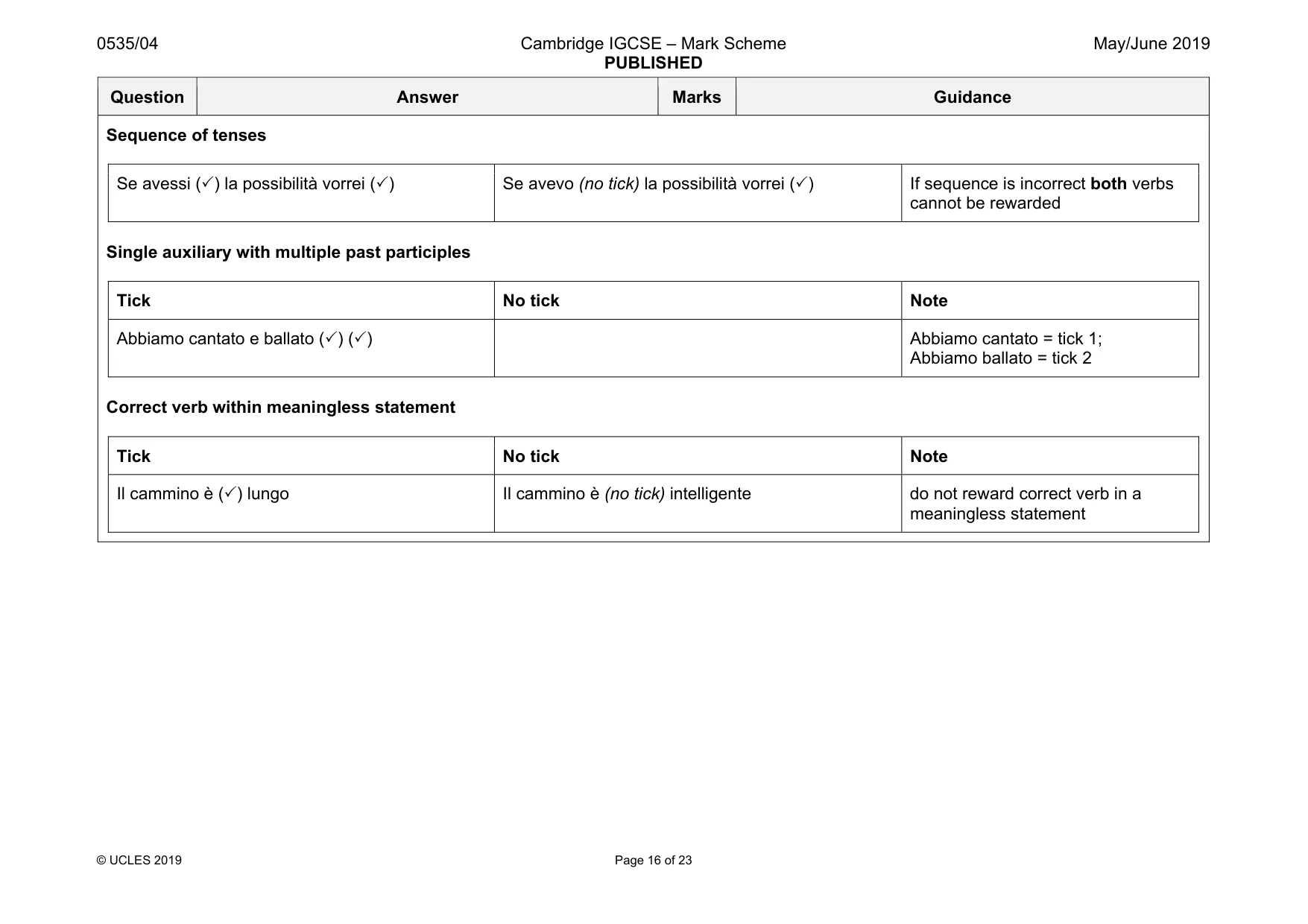 Mark scheme, page 16 of 23