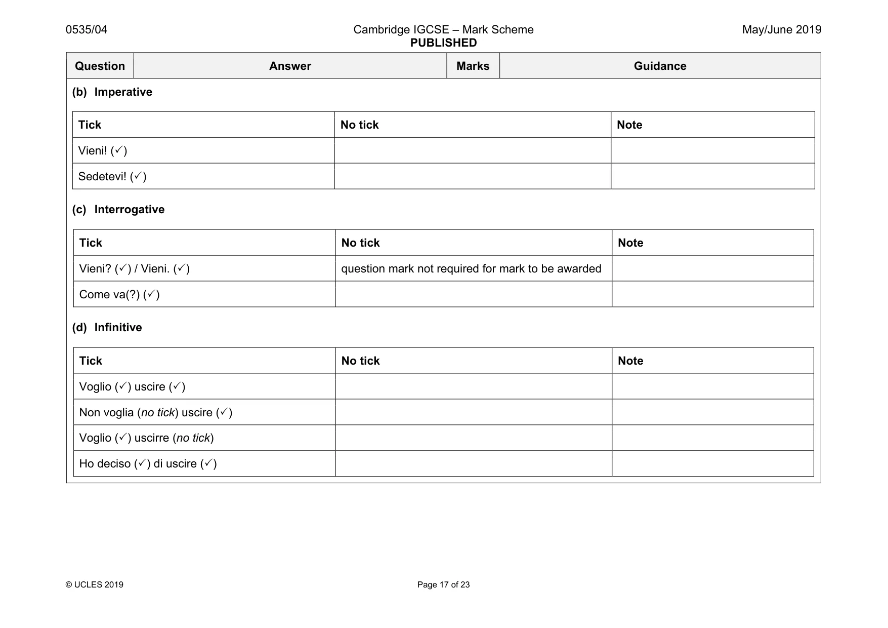 Mark scheme, page 17 of 23