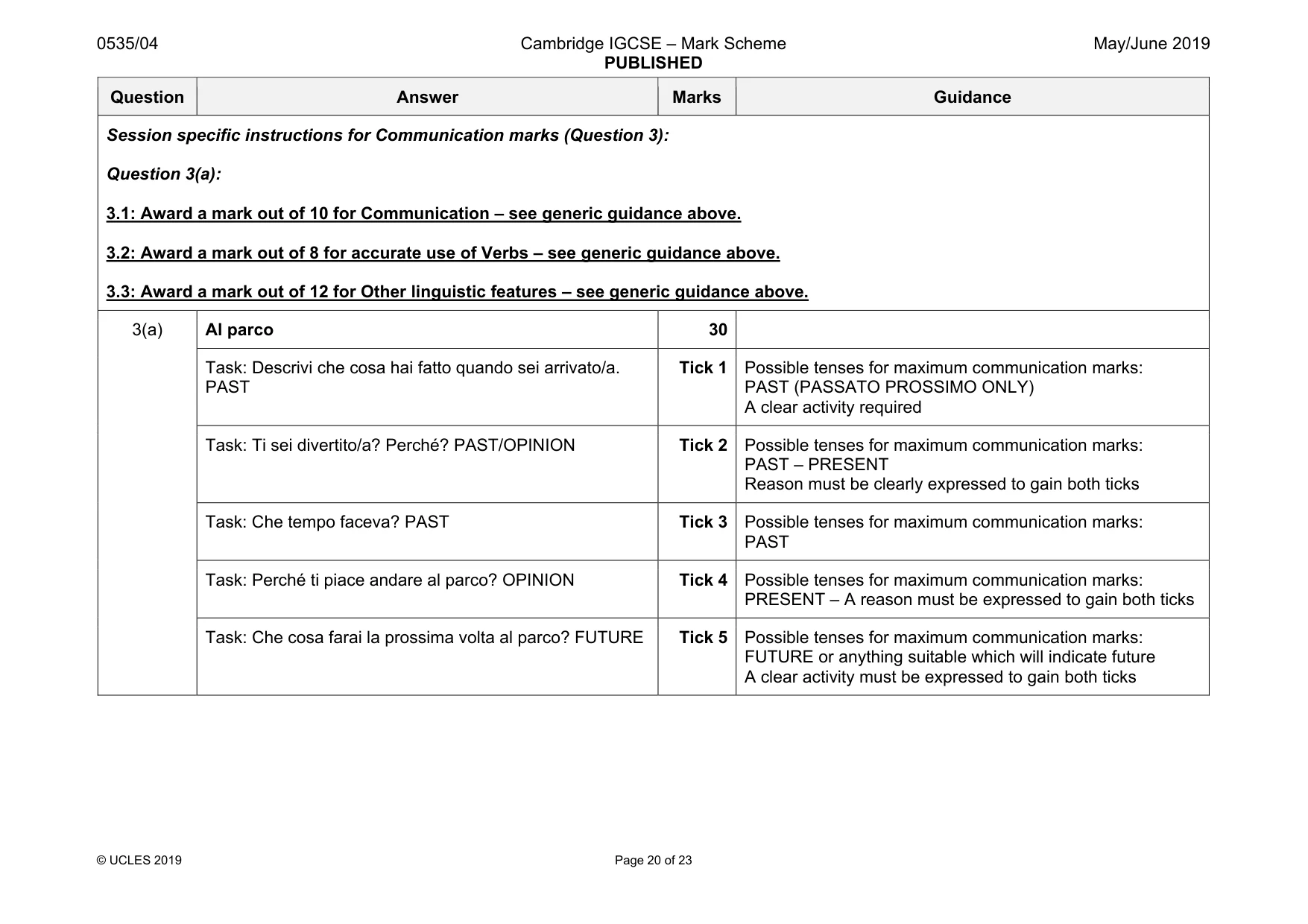 Mark scheme, page 20 of 23