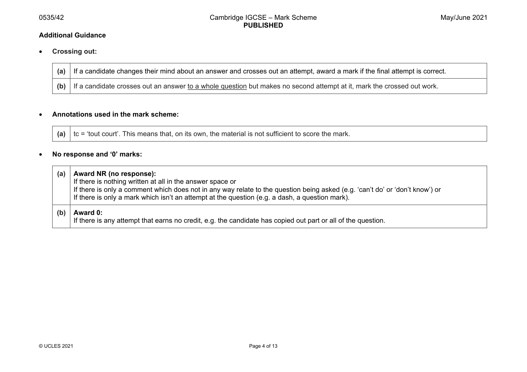 Mark scheme, page 4 of 13