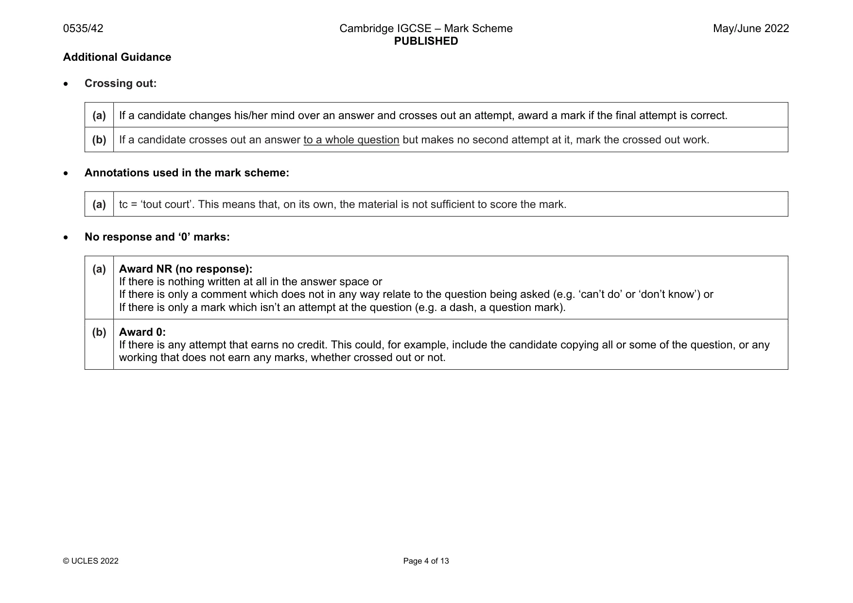 Mark scheme, page 4 of 13
