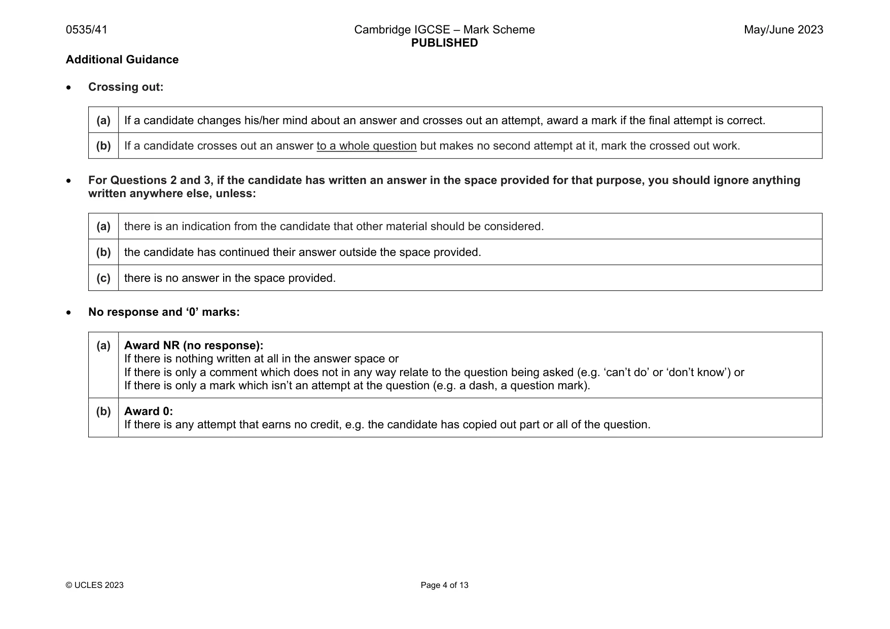 Mark scheme, page 4 of 13