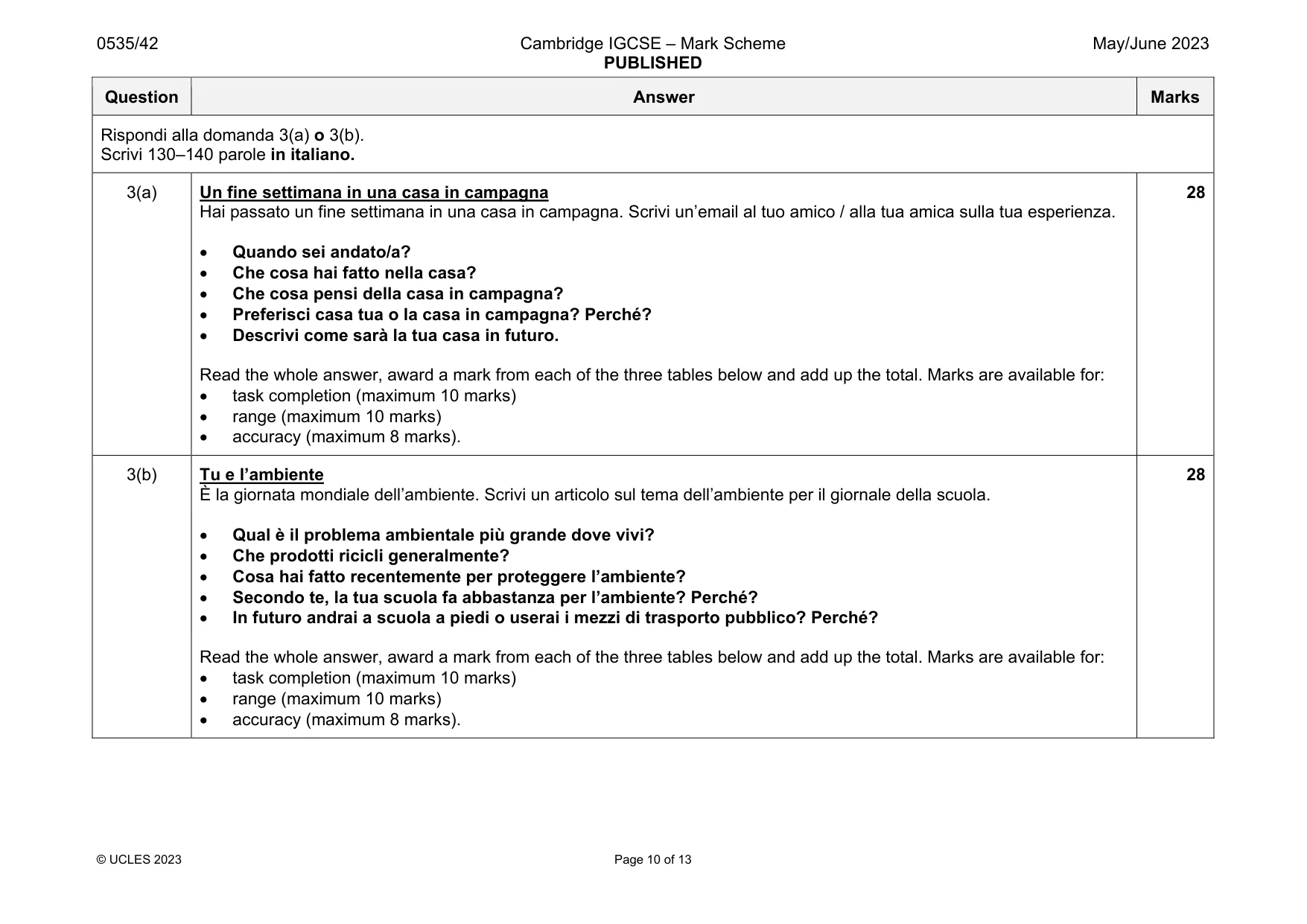 Mark scheme, page 10 of 13