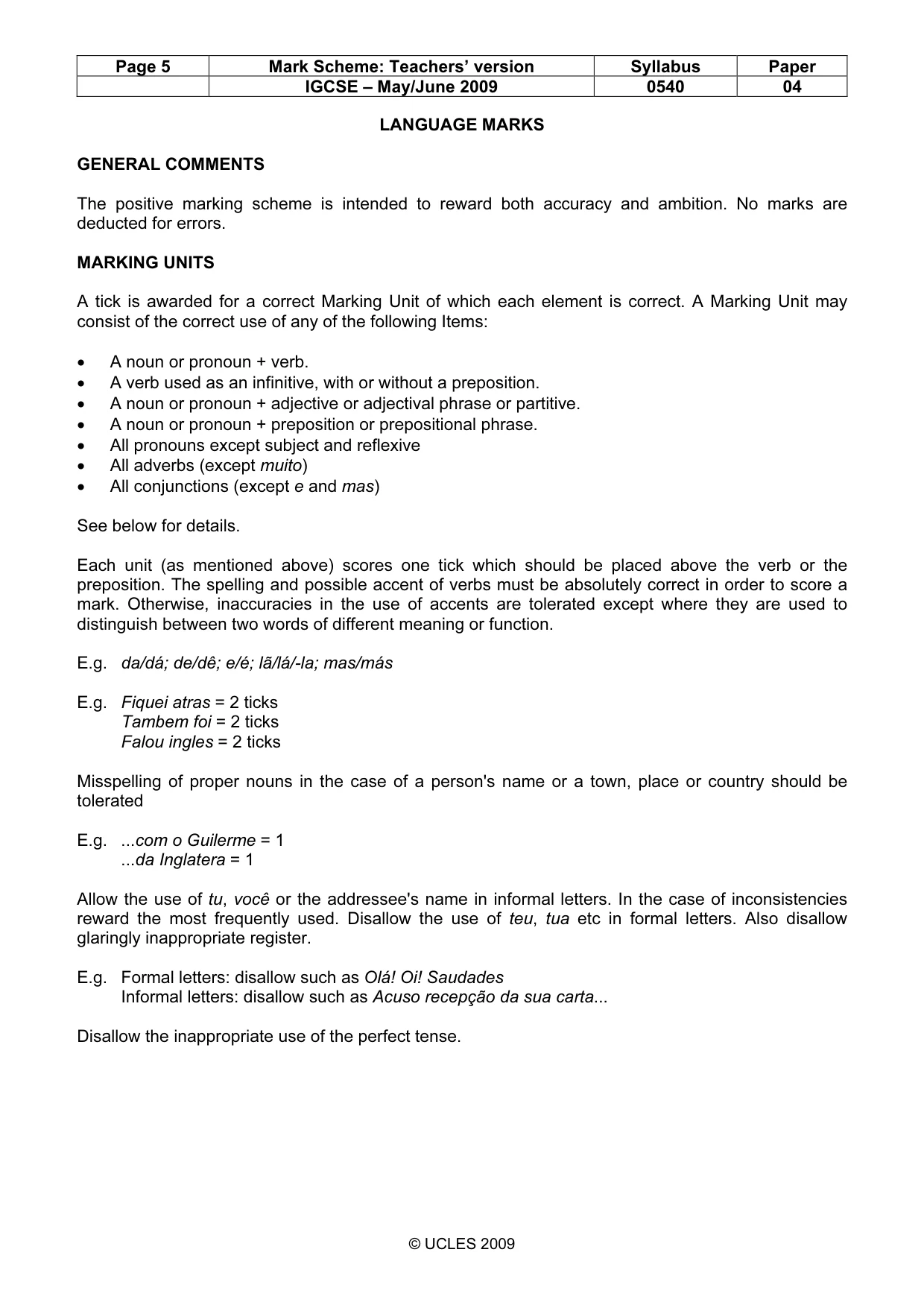 Mark scheme, page 5 of 13