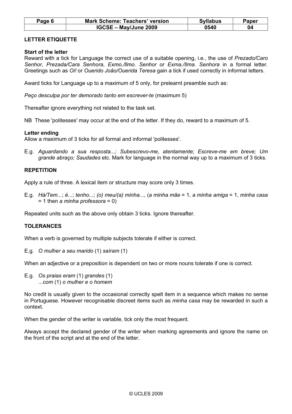 Mark scheme, page 6 of 13