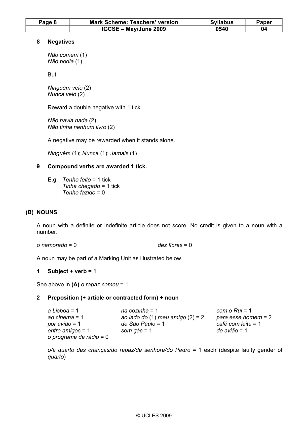 Mark scheme, page 8 of 13