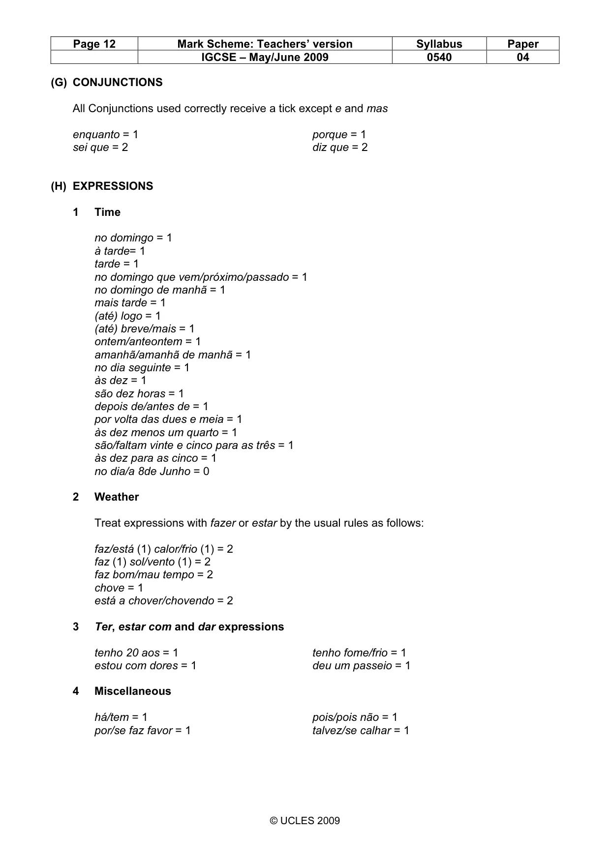 Mark scheme, page 12 of 13