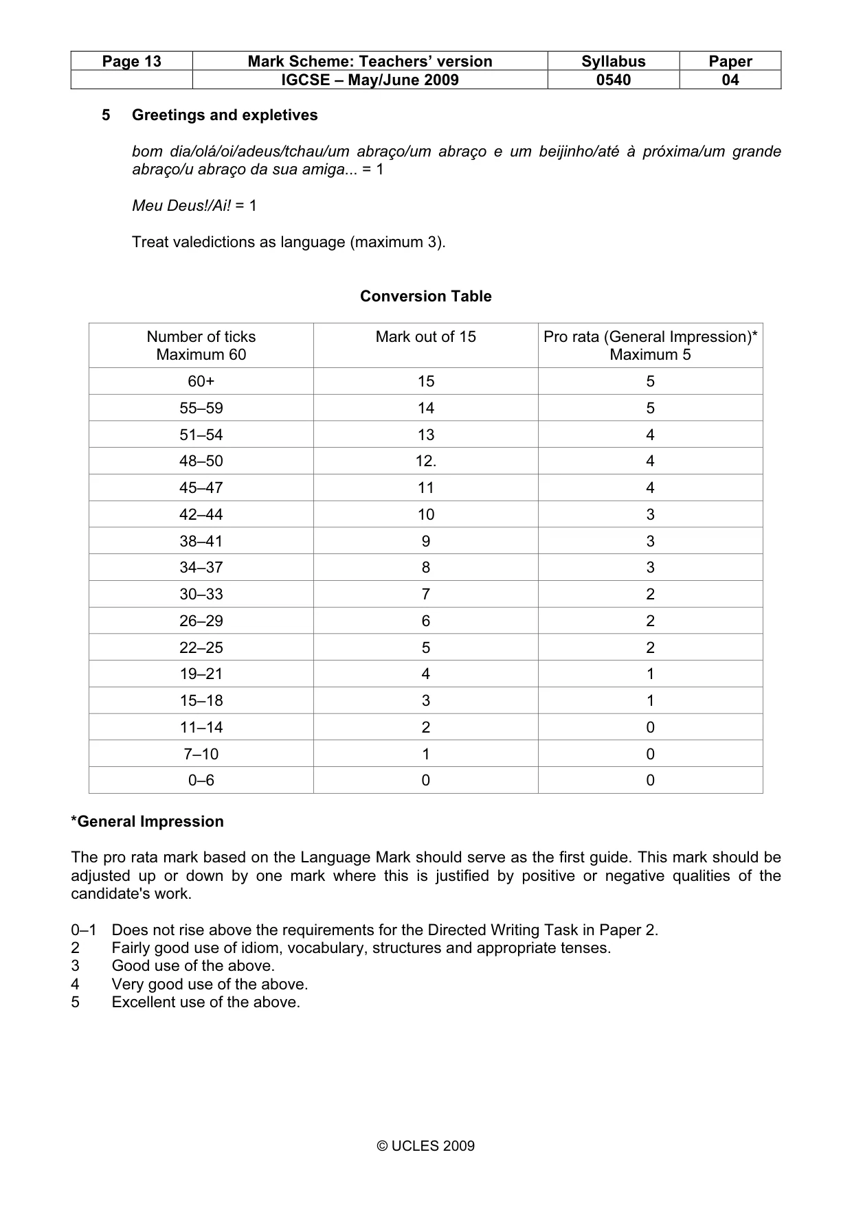 Mark scheme, page 13 of 13