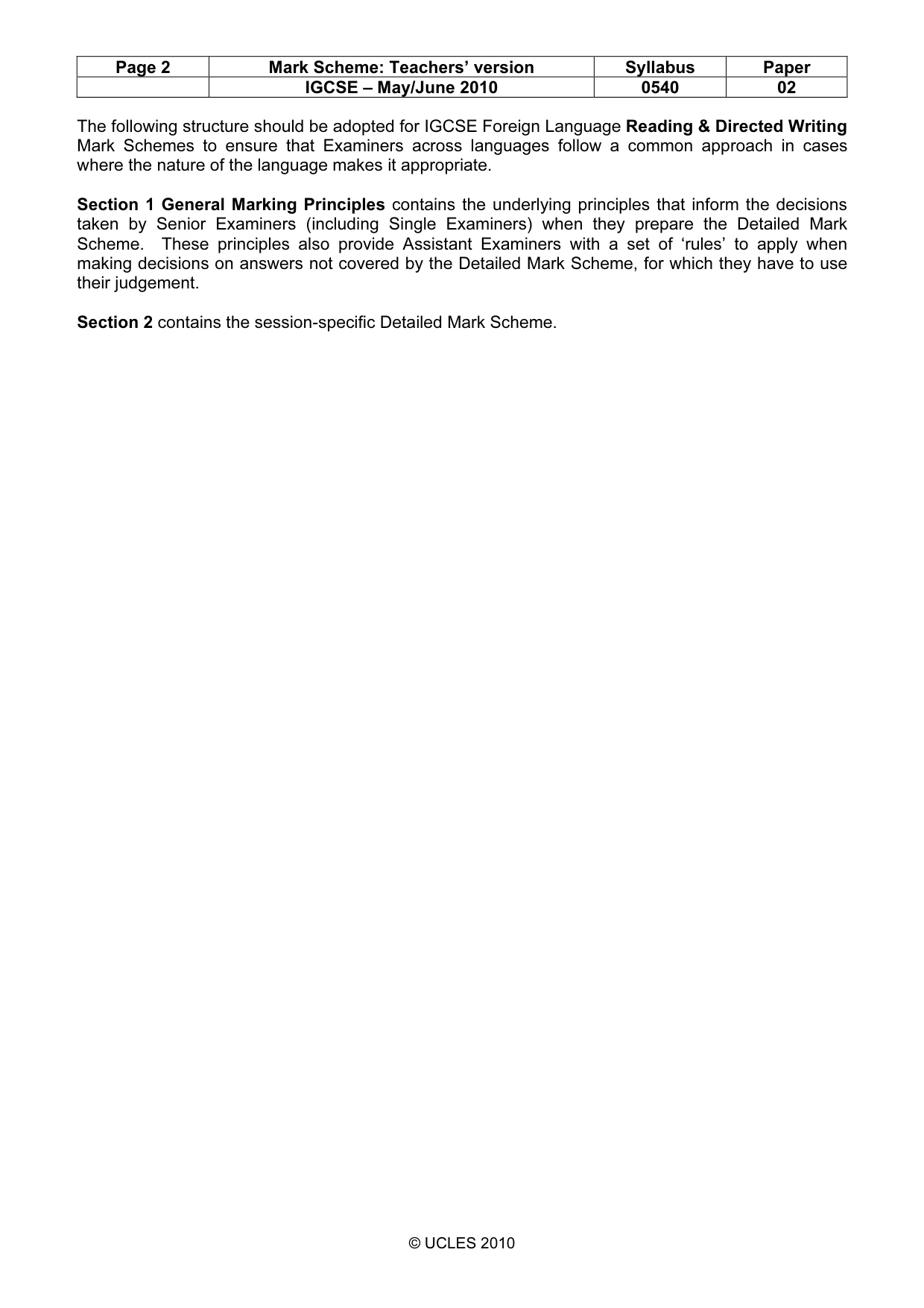Mark scheme, page 2 of 11