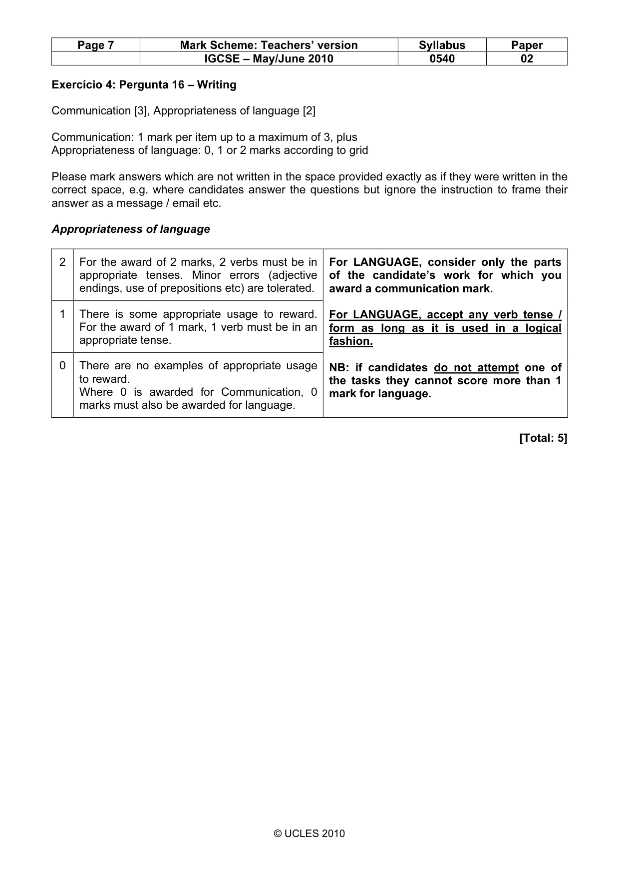 Mark scheme, page 7 of 11