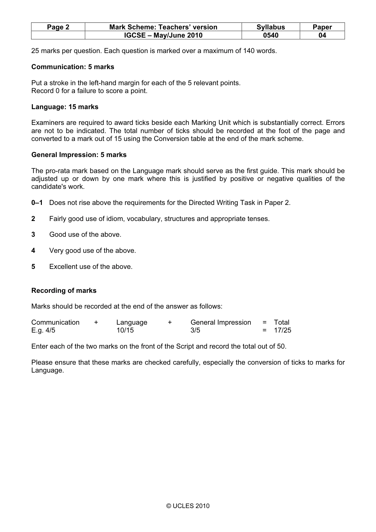 Mark scheme, page 2 of 14