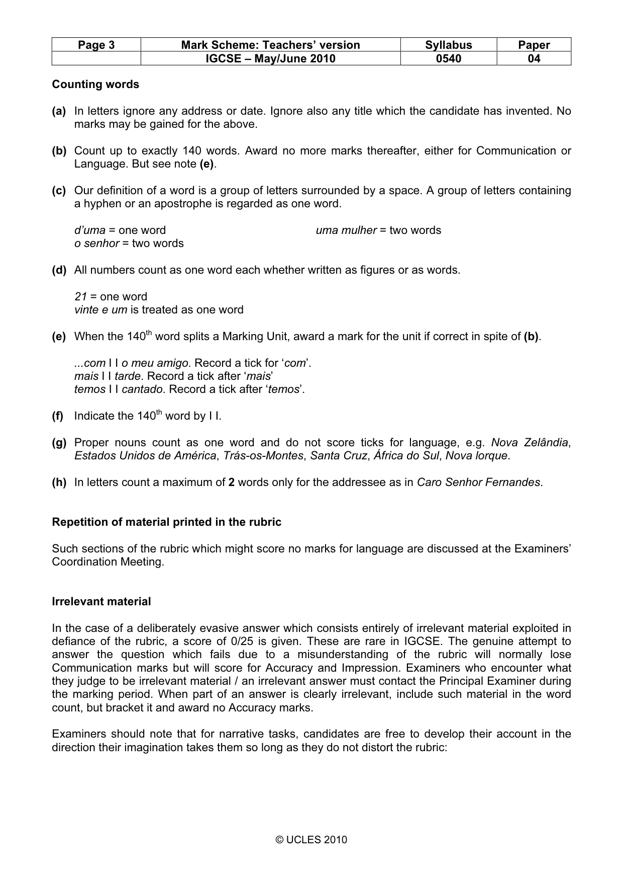 Mark scheme, page 3 of 14