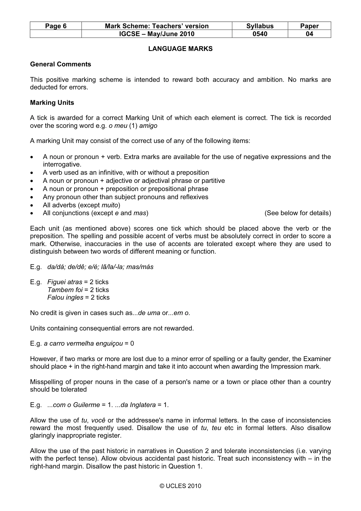 Mark scheme, page 6 of 14