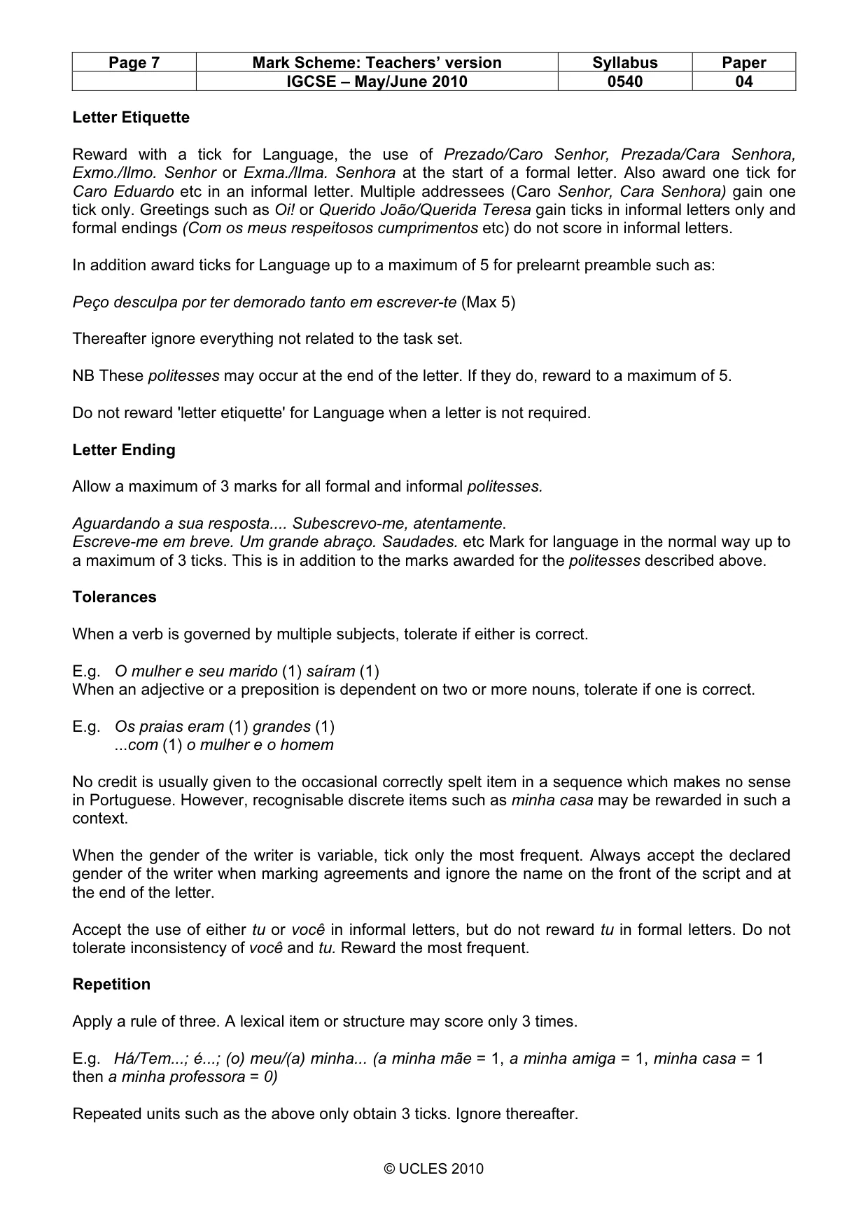 Mark scheme, page 7 of 14