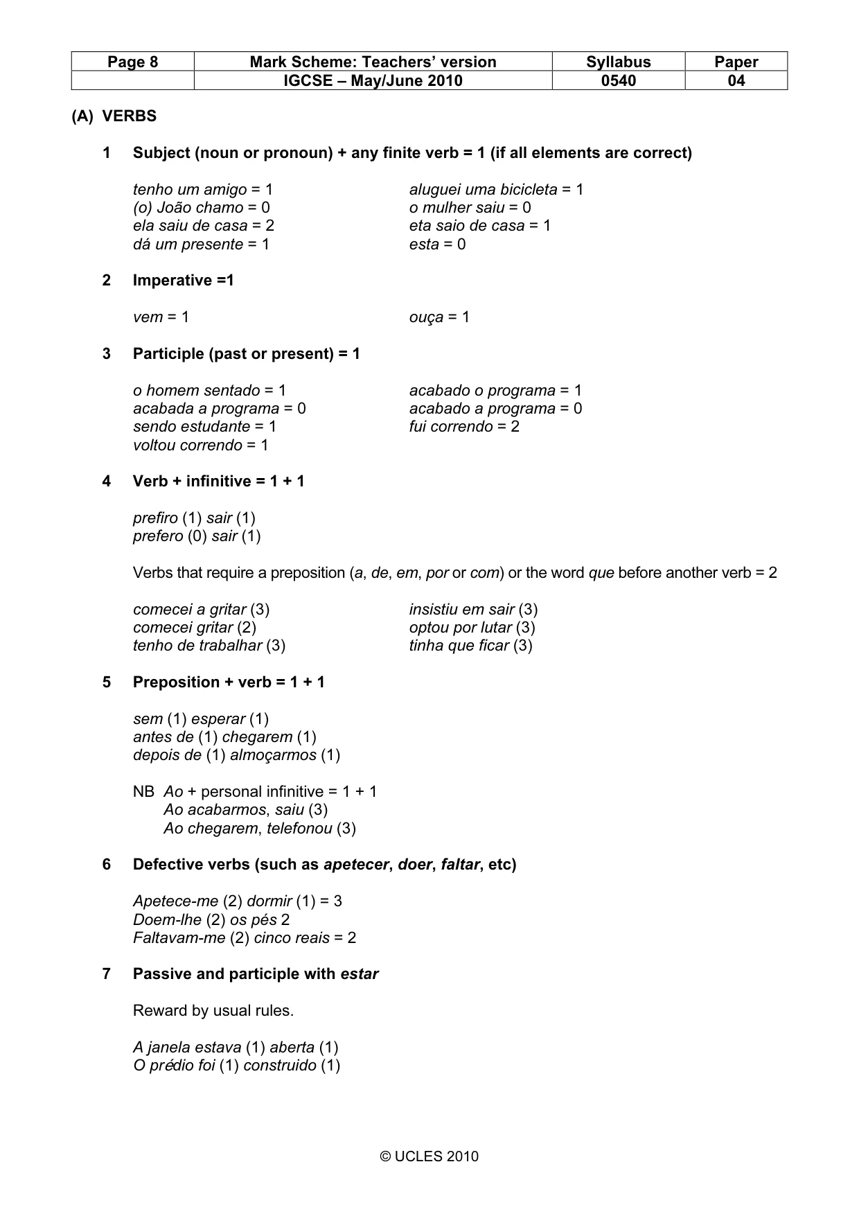 Mark scheme, page 8 of 14