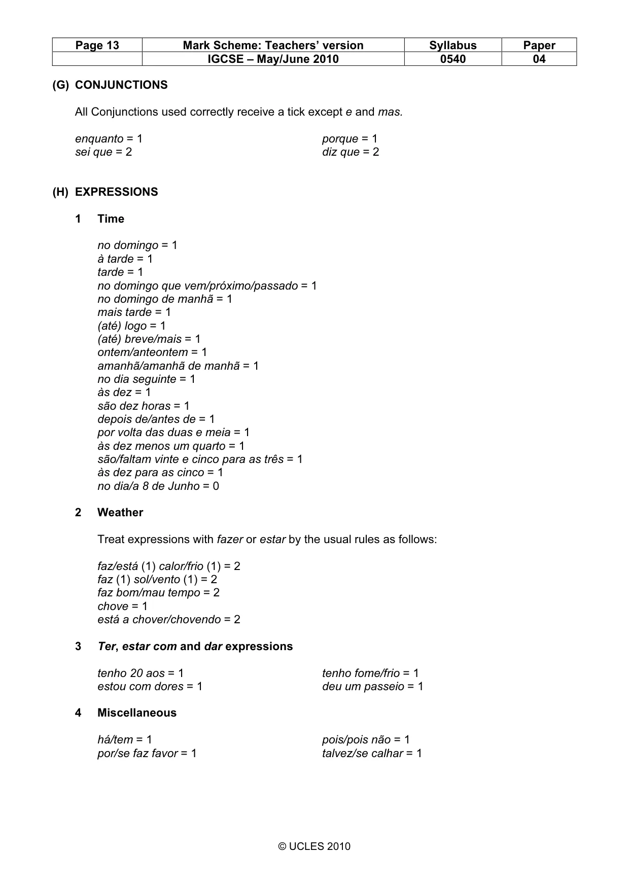 Mark scheme, page 13 of 14
