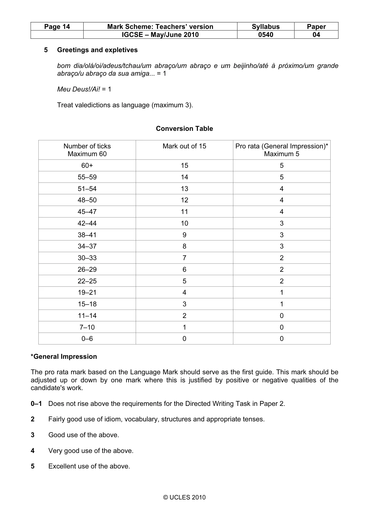 Mark scheme, page 14 of 14