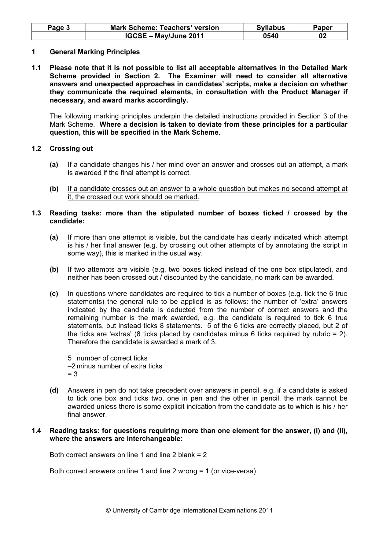 Mark scheme, page 3 of 12