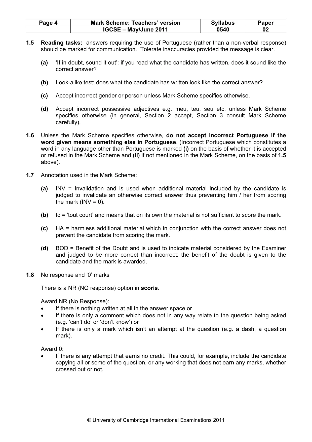 Mark scheme, page 4 of 12