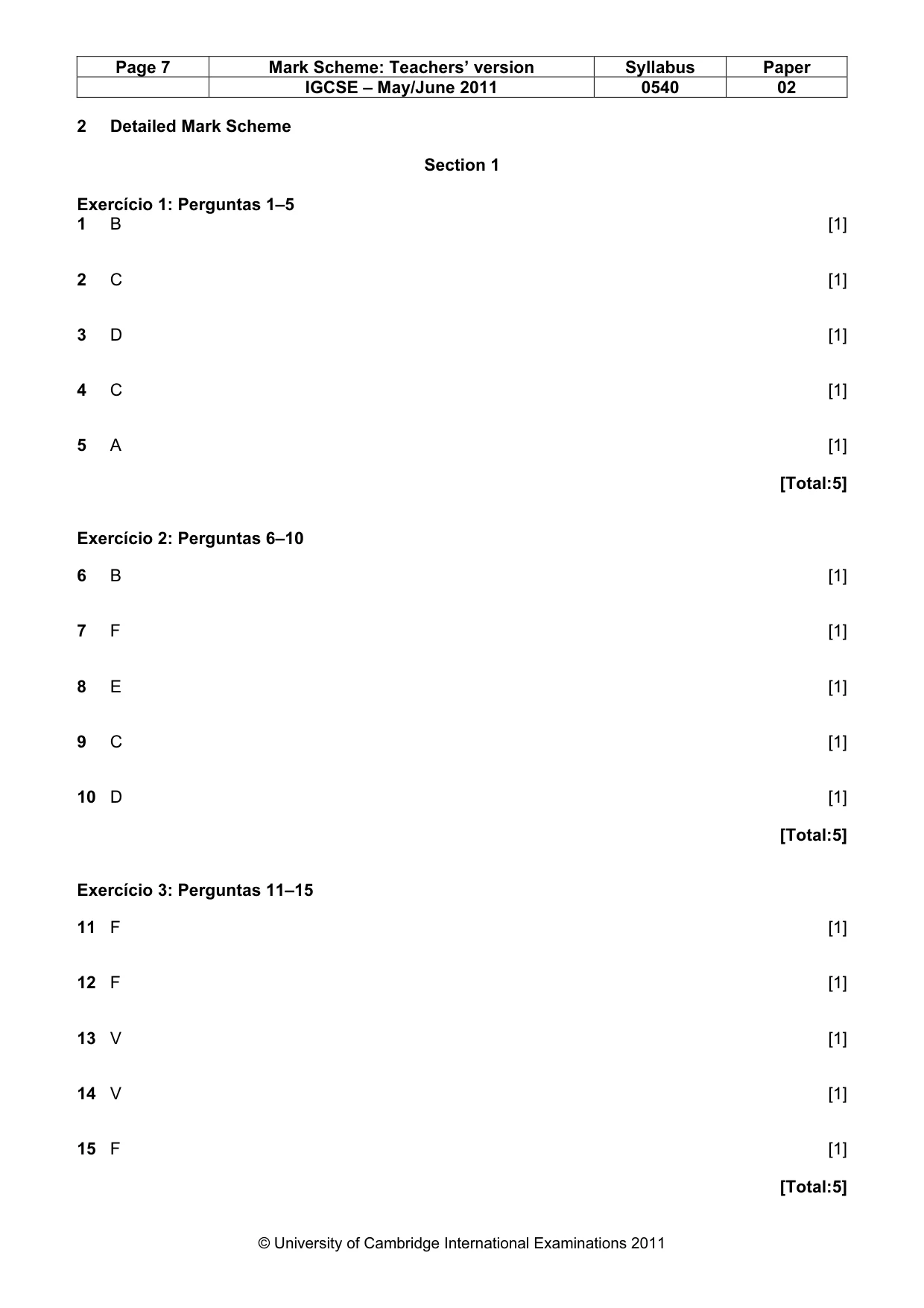 Mark scheme, page 7 of 12